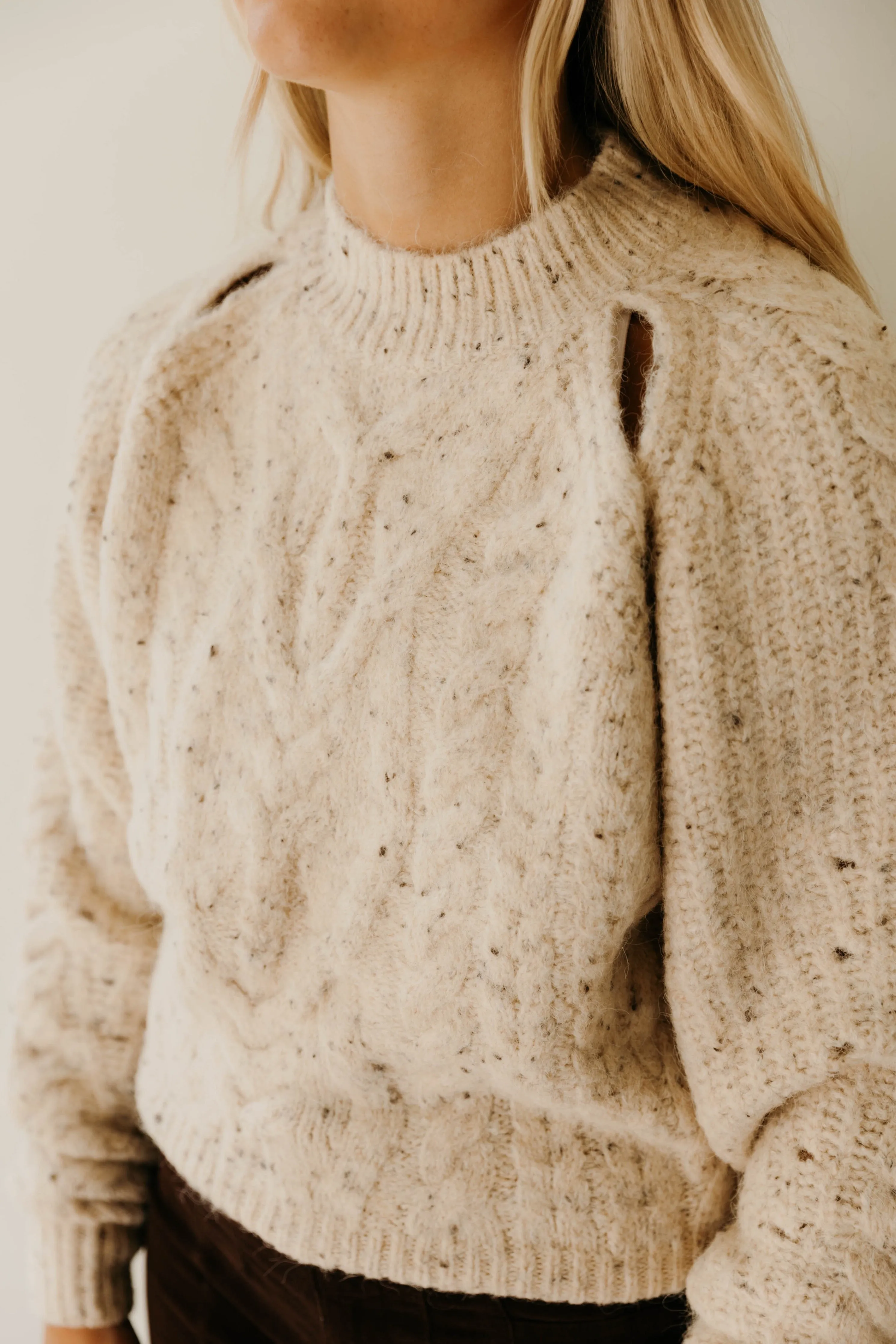 Natalie Cutout Cable Knit Sweater - Final Sale 50% off