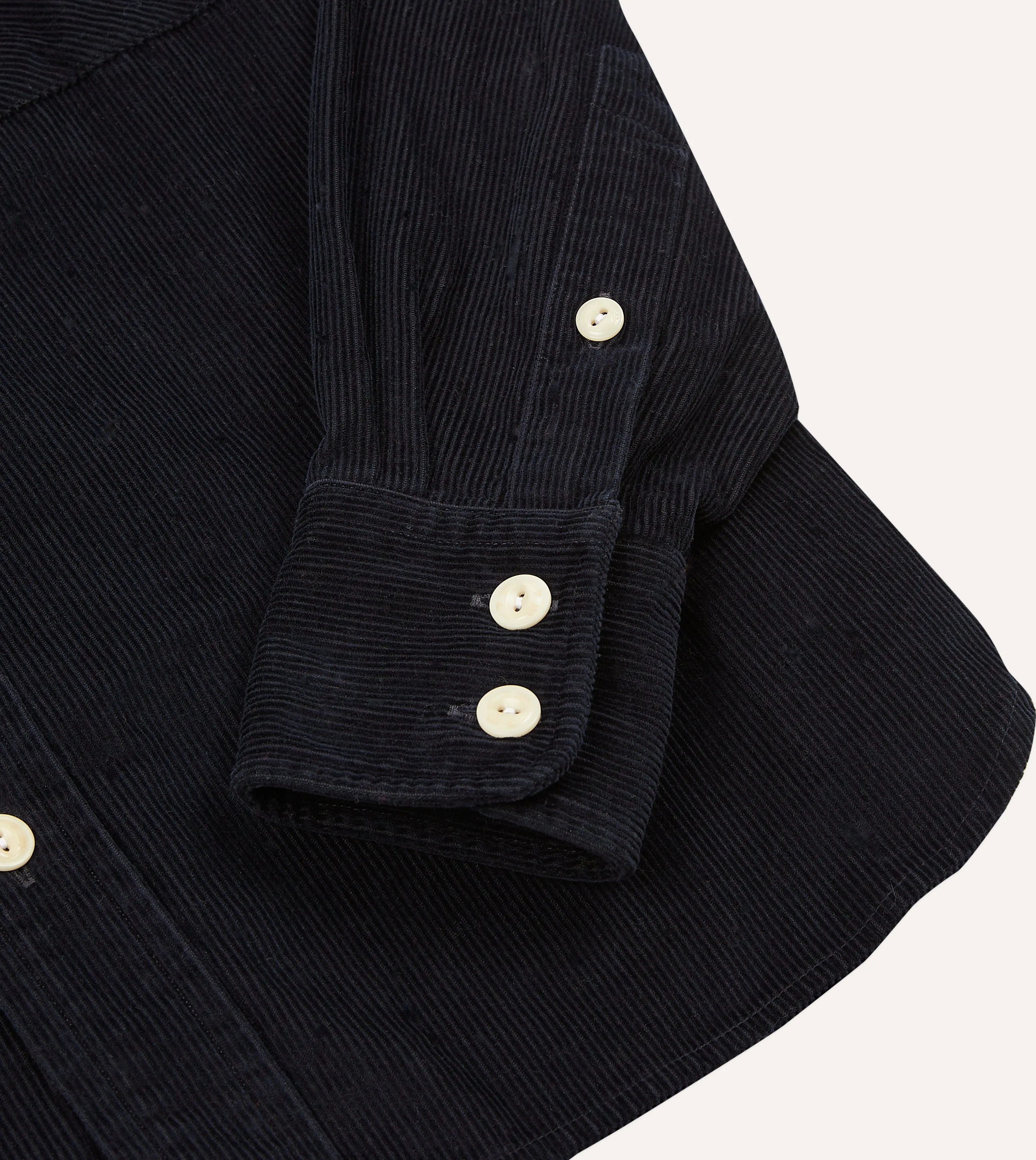 Navy Corduroy Two-Pocket Western Shirt