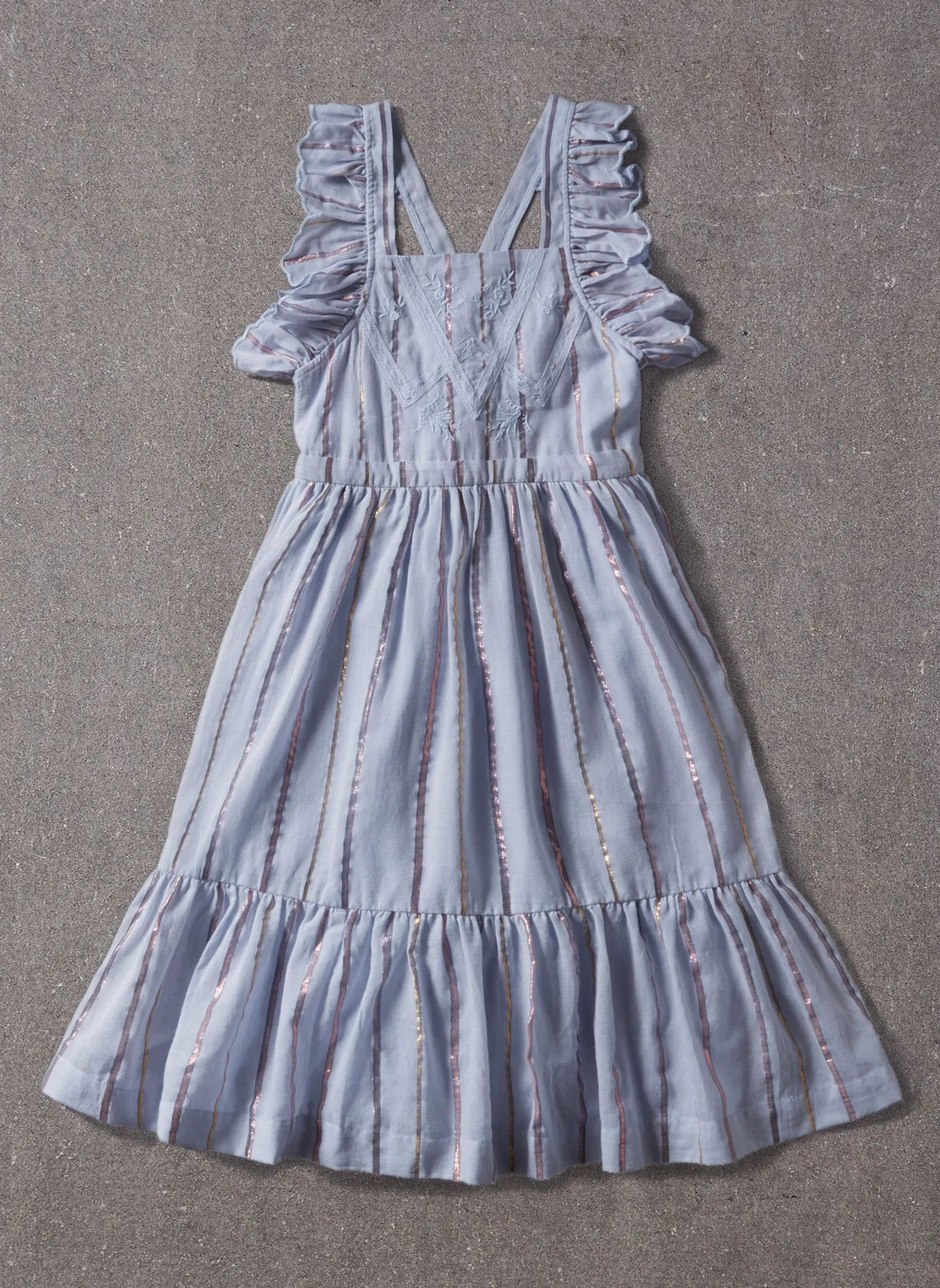 Nellystella Elina Dress in Blue Lurex Stripe