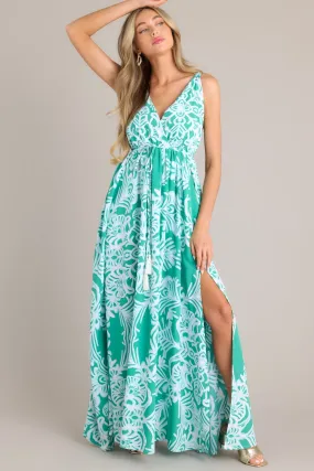 Only Clear Skies Green Print Maxi Dress