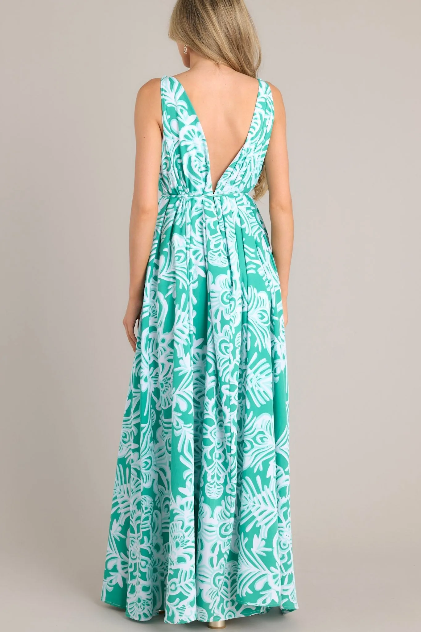 Only Clear Skies Green Print Maxi Dress