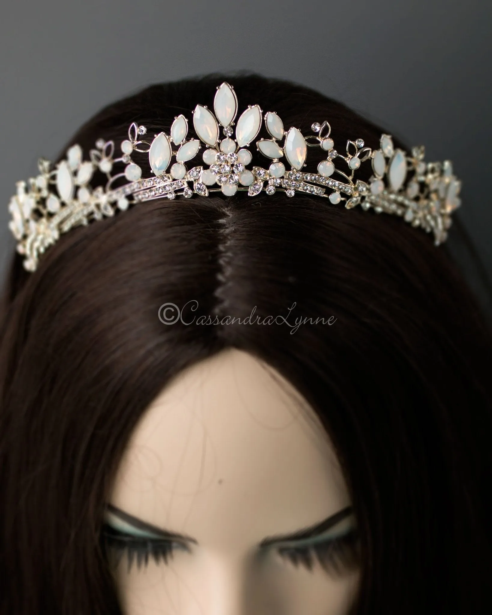 Opal Crystal Gold Bridal Tiara