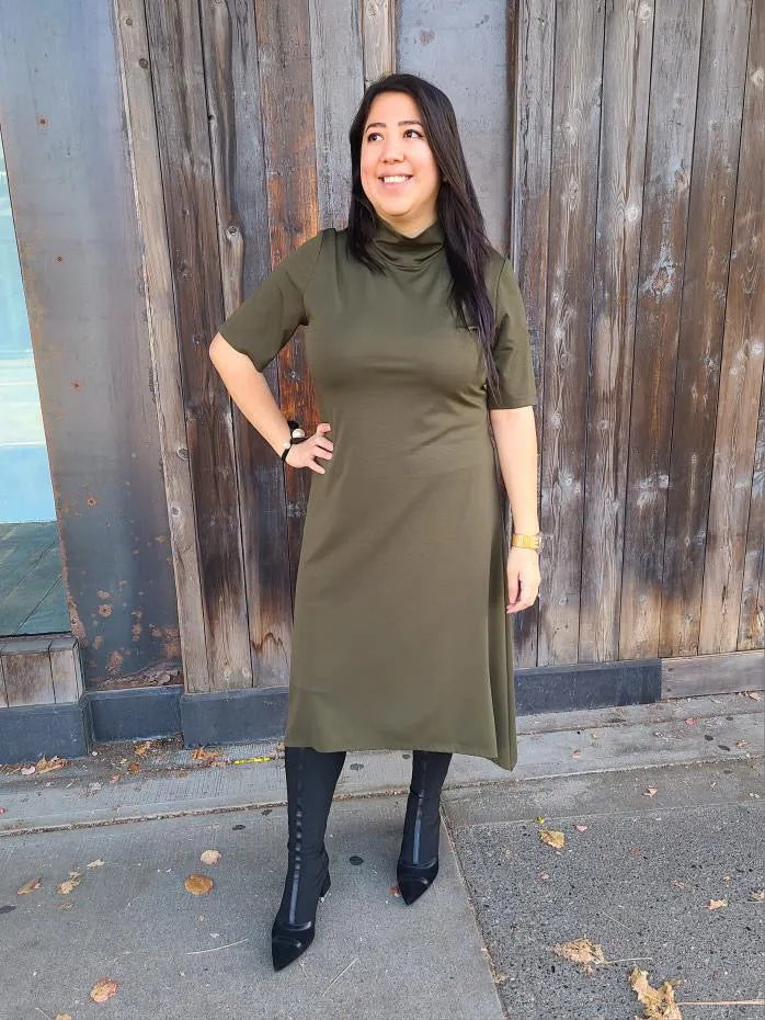 PA5179 Olive Green Sense Dress