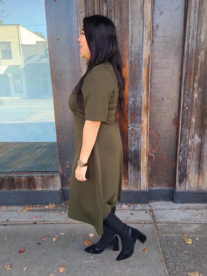 PA5179 Olive Green Sense Dress