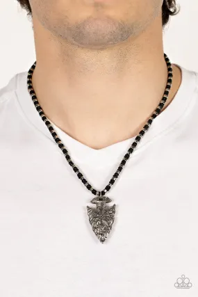 Paparazzi Get Your ARROWHEAD in the Game - Black Urban Necklace