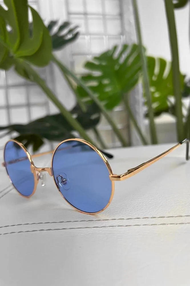 Perfect Round Thin Metal Frame Sunglasses