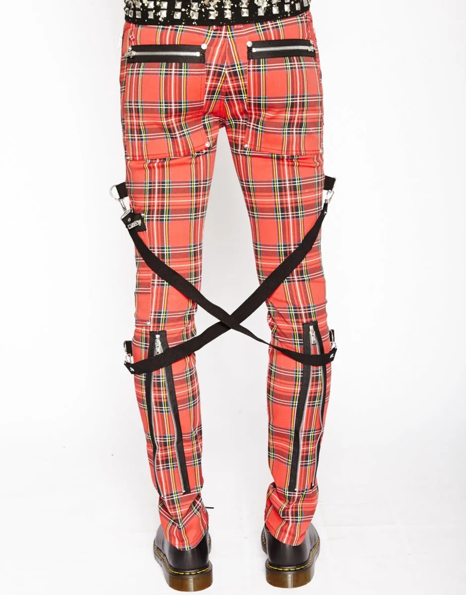 PLAID CHAOS PANT (red)