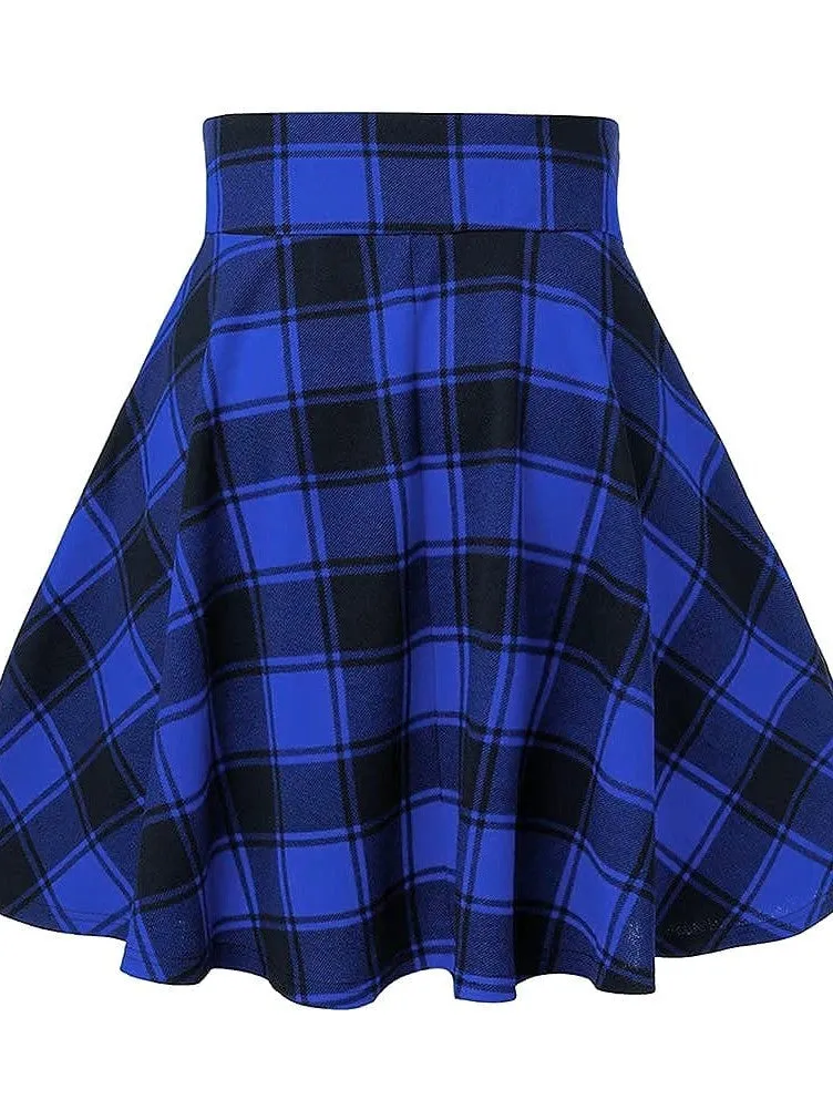 Plaid Mini Skirt for Women in Black, White, Red, and Green - Spring & Summer Casual Party Halloween S M L