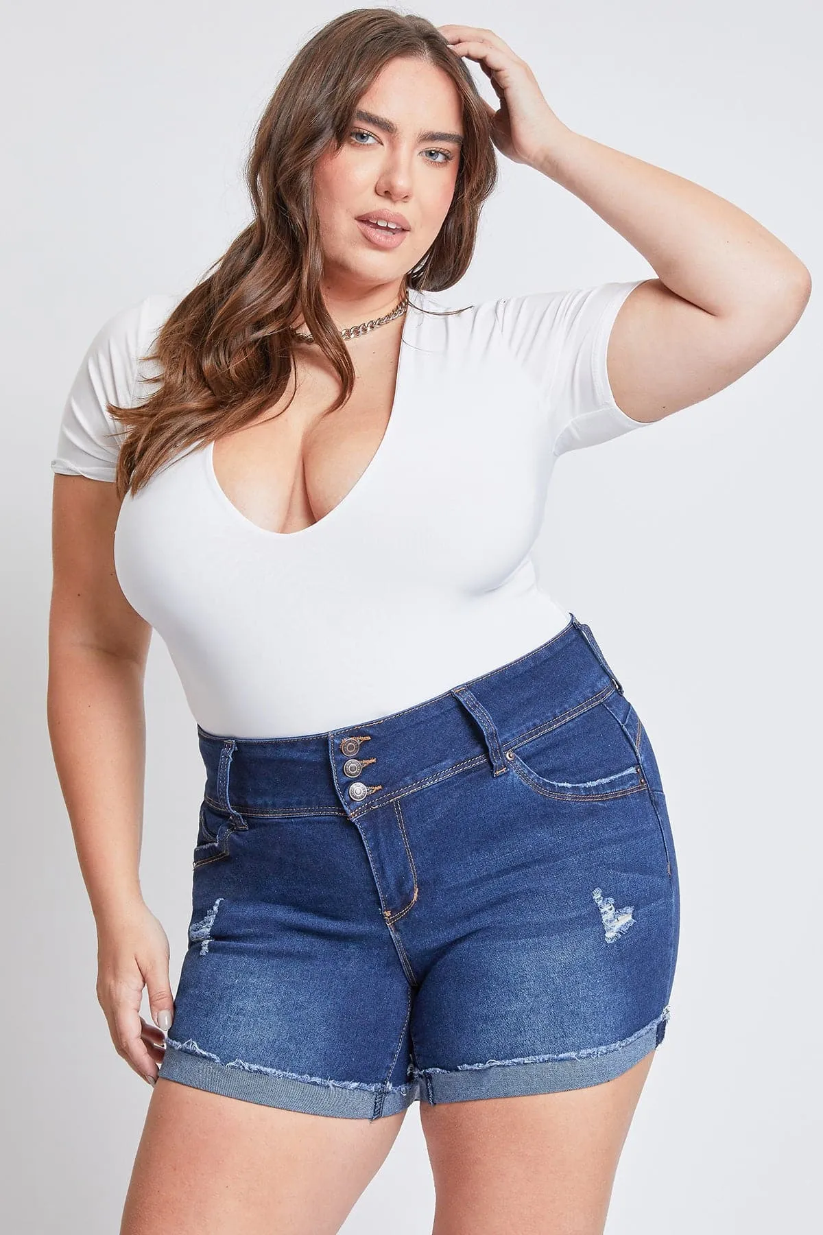 Plus Size Women's WannaBettaButt Mid Rise Shorts