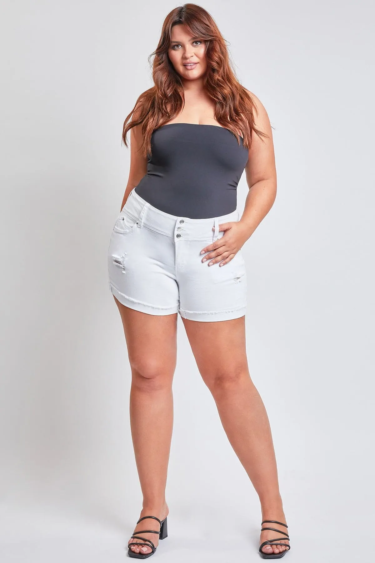 Plus Size Women's WannaBettaButt Mid Rise Shorts