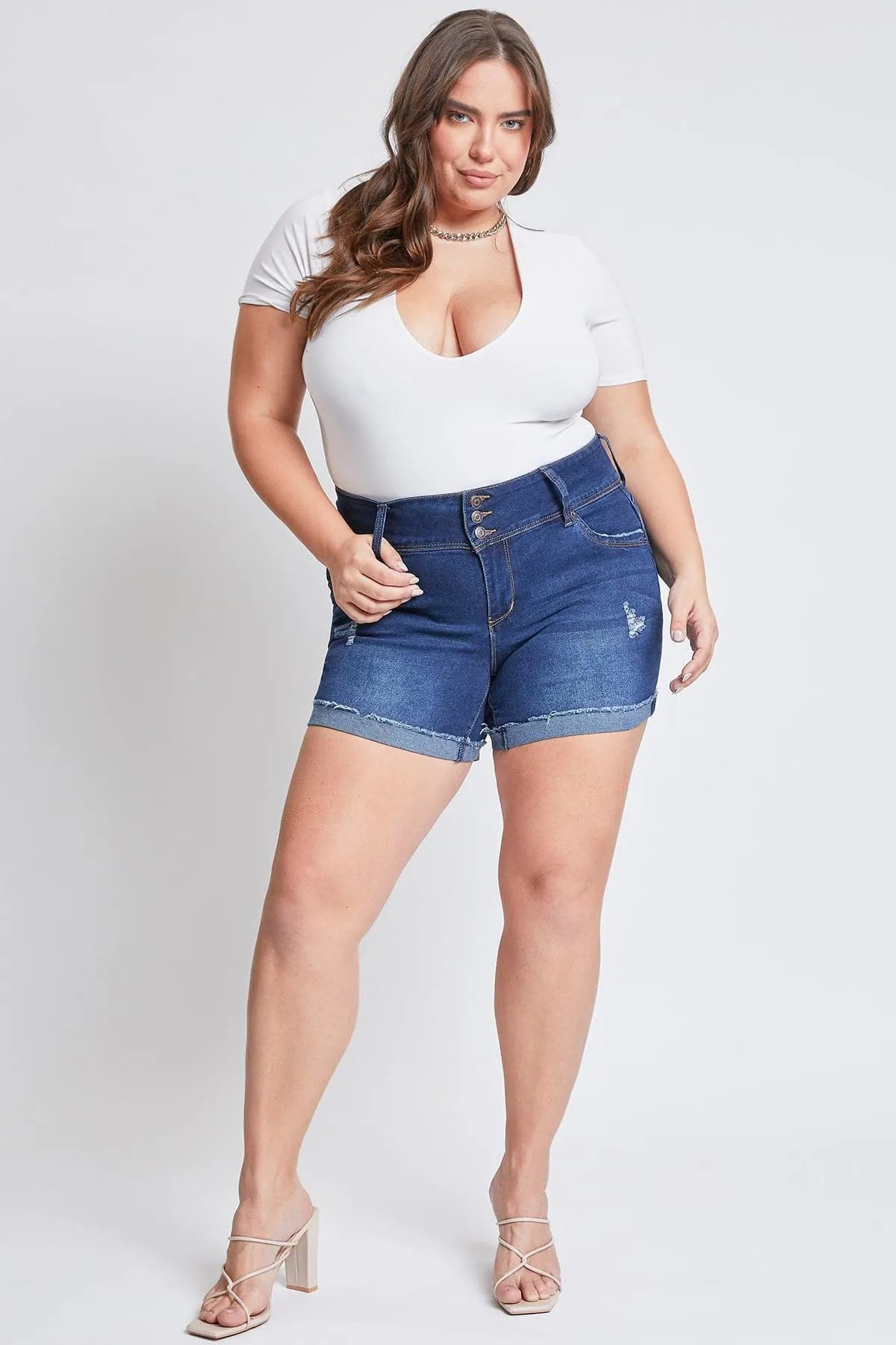 Plus Size Women's WannaBettaButt Mid Rise Shorts