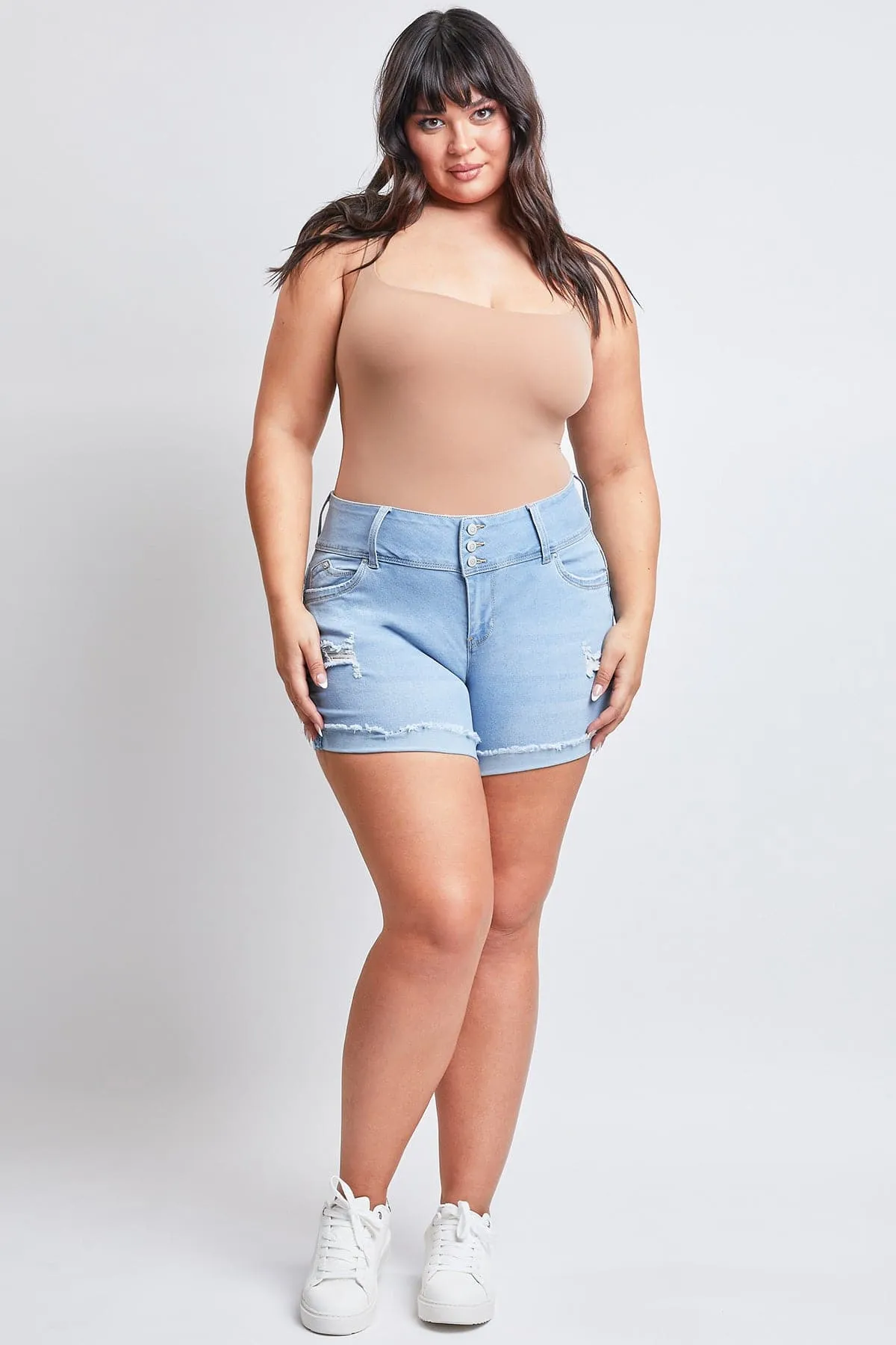 Plus Size Women's WannaBettaButt Mid Rise Shorts