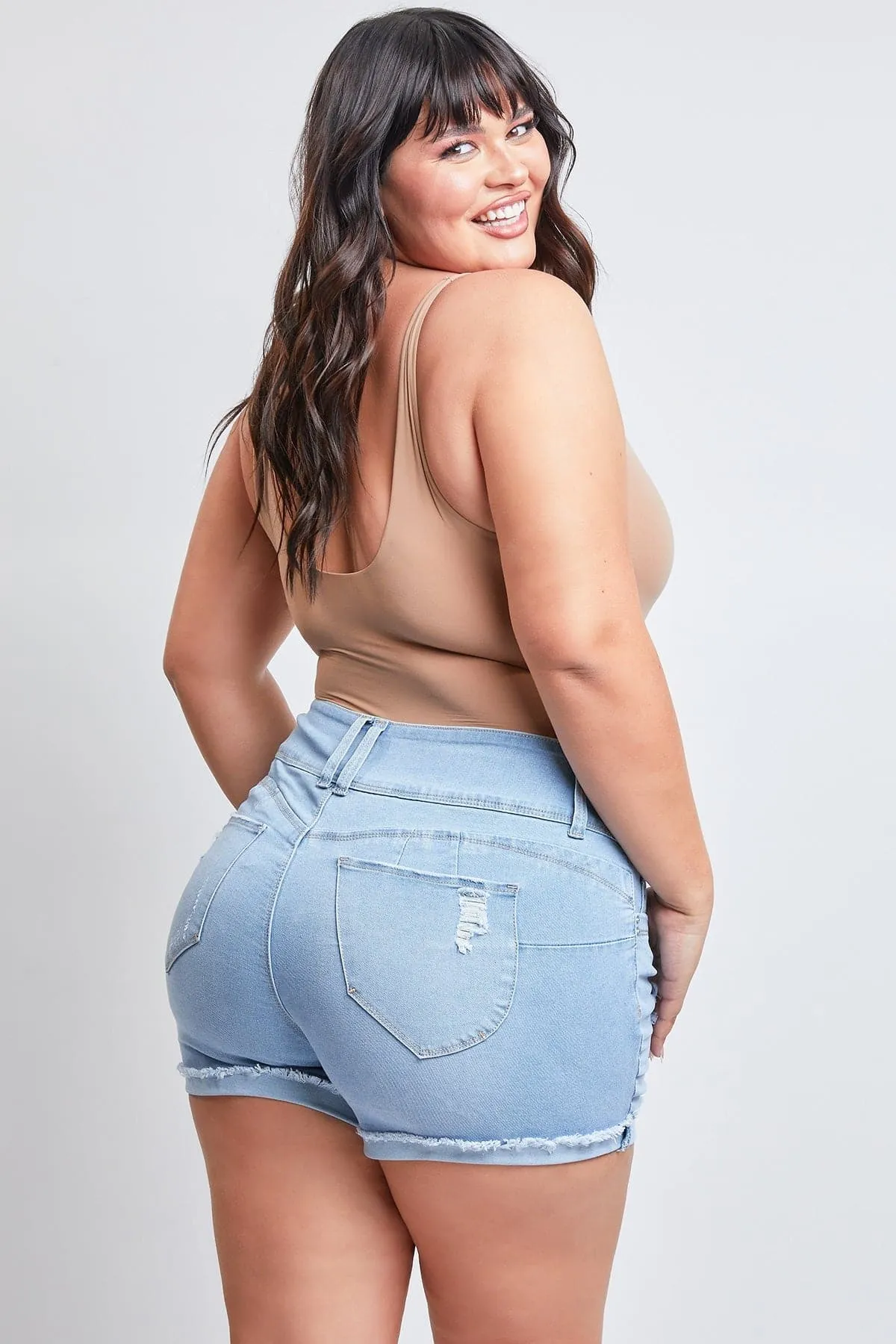 Plus Size Women's WannaBettaButt Mid Rise Shorts