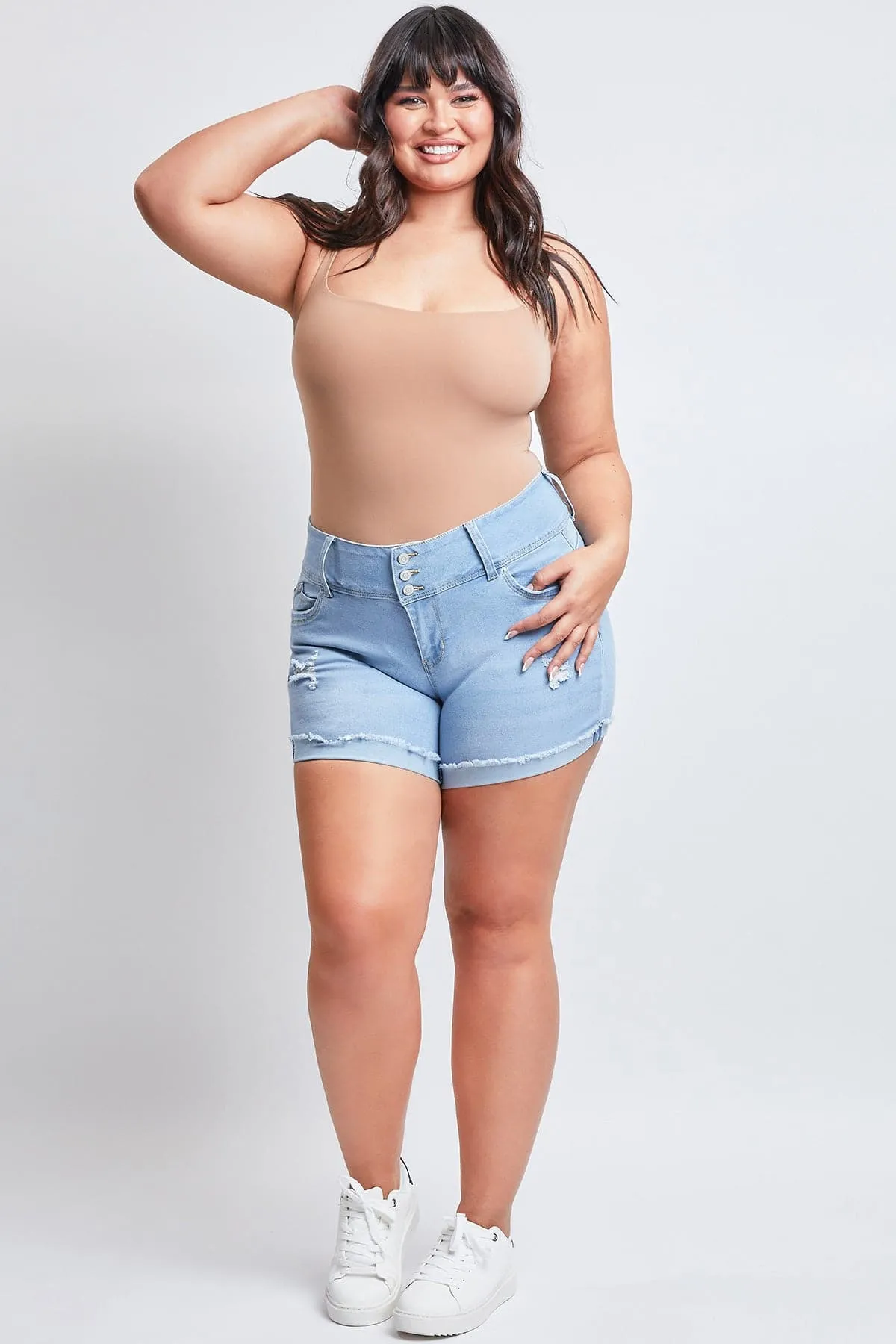 Plus Size Women's WannaBettaButt Mid Rise Shorts