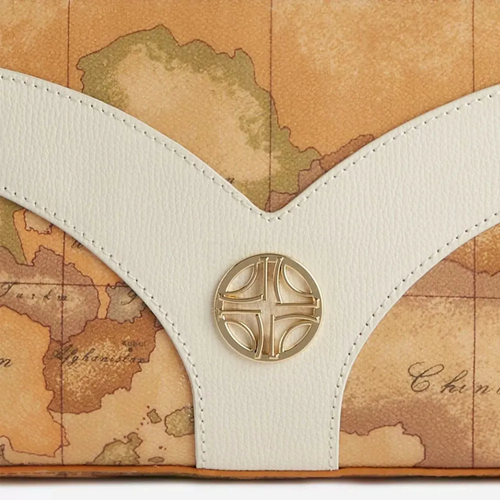 Pochette con Manichetto 1A Classe Alviero Martini linea Geo Sunrise Ring Geo Classic e Avorio PN10