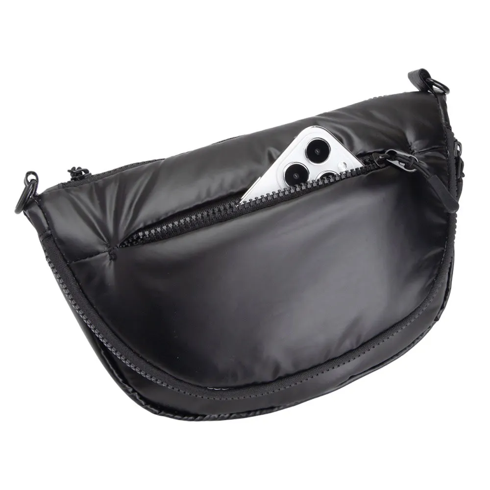 Puffer Half Moon Crossbody Bag