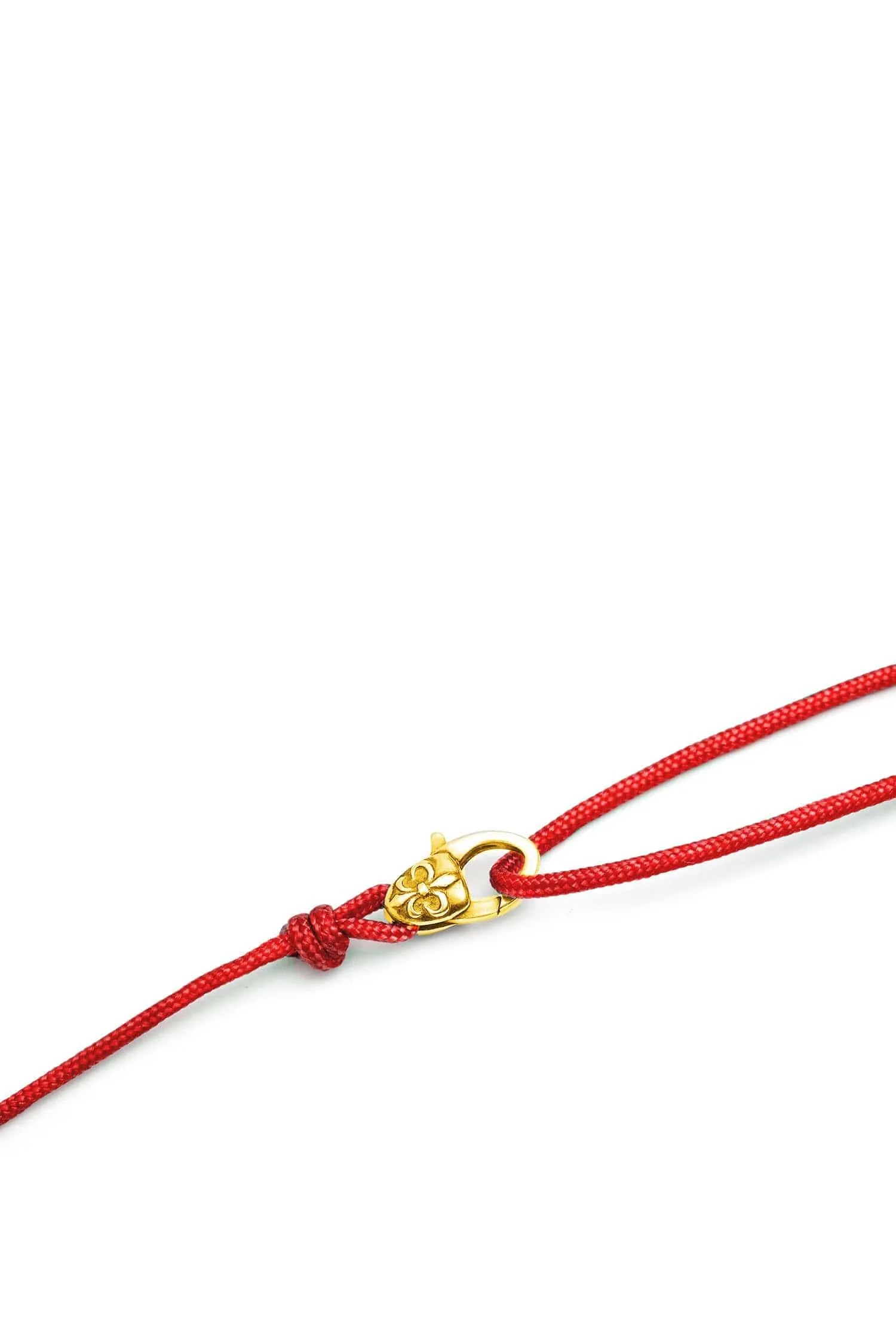 Red Wrap-Around String Bracelet with Sterling Silver Gold Plated Lock