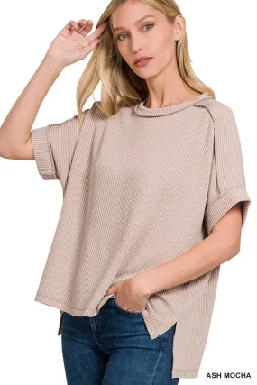 Ribbed Top in Ash Mocha