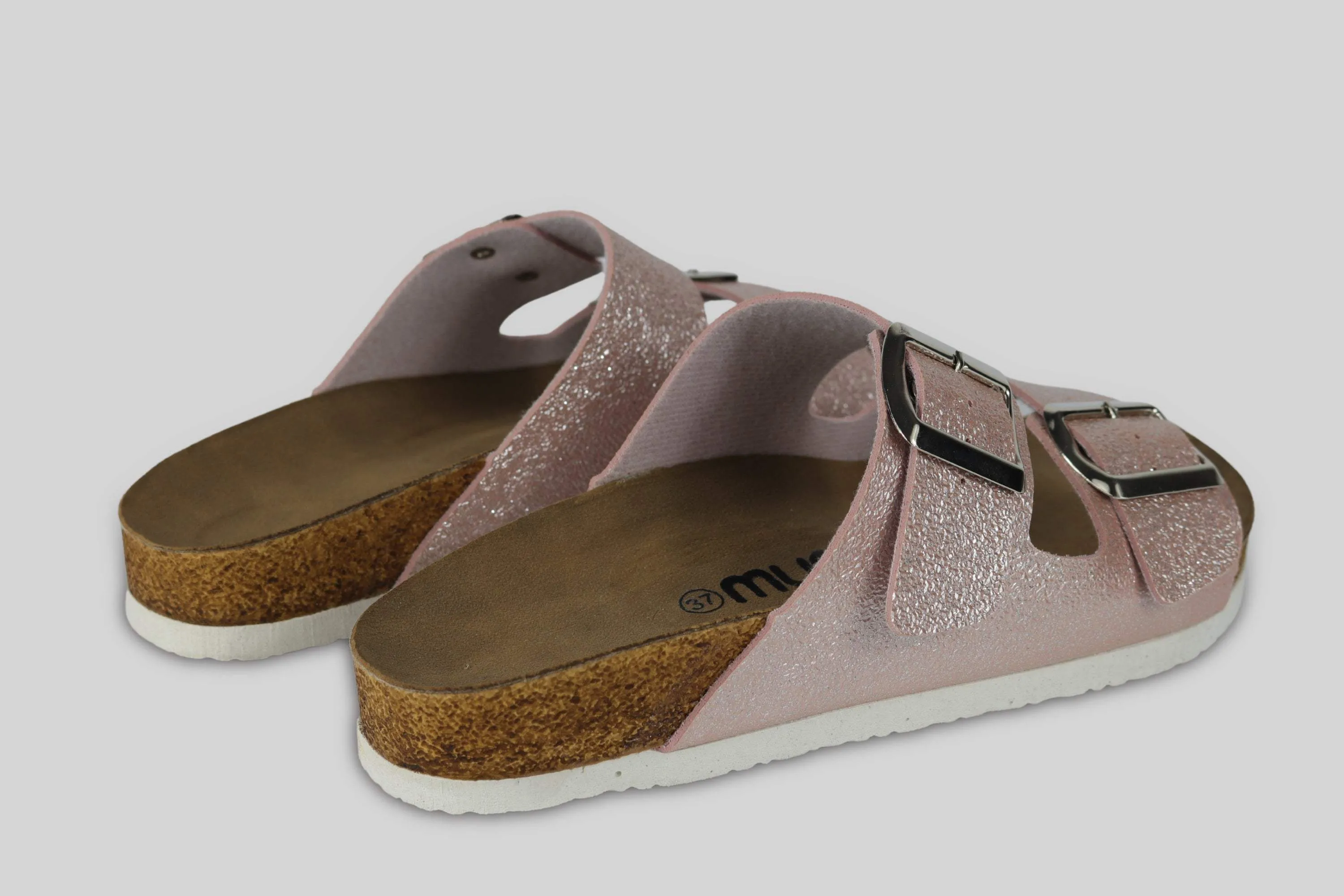 Sandalias Correa Brillo Rosado