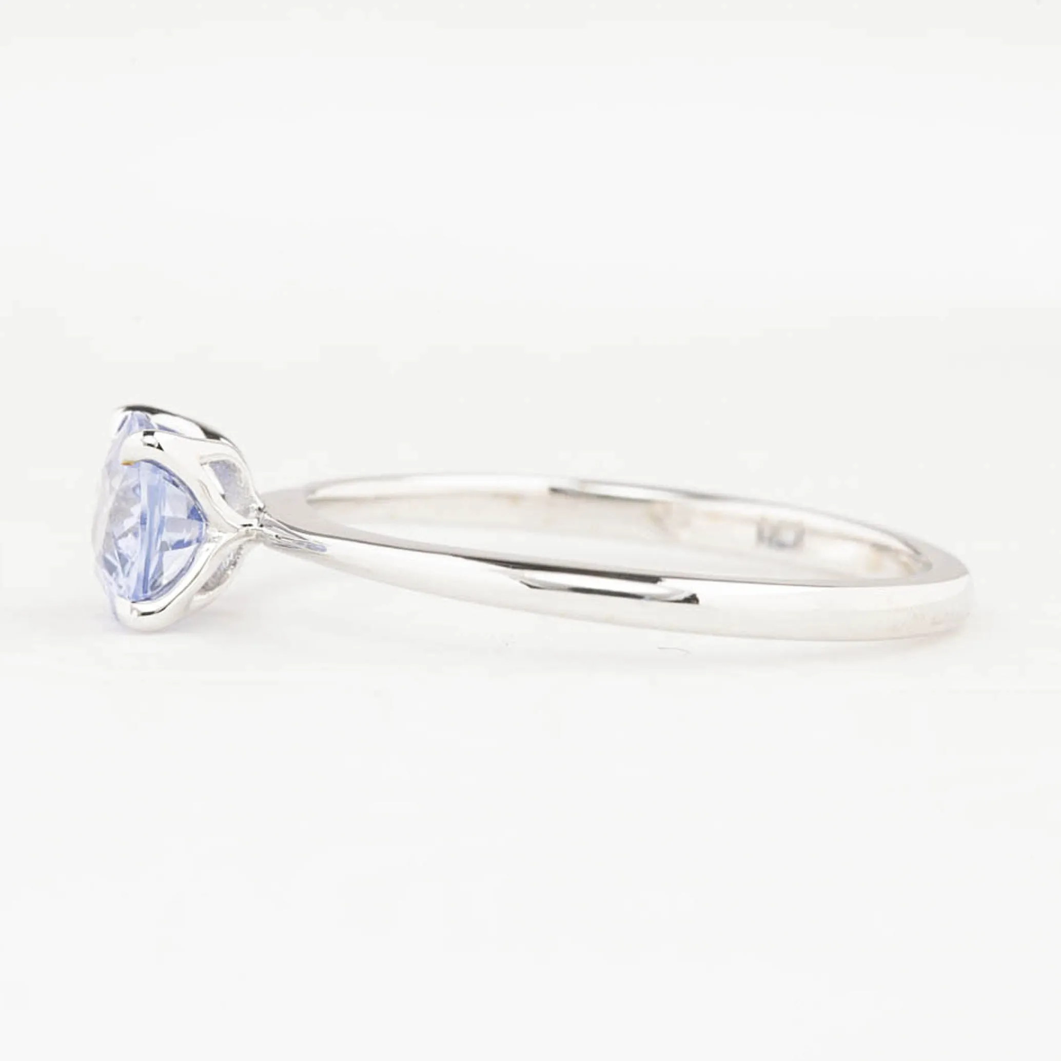 Sara Ring 1.18ct Light Blue Oval Madagascar Sapphire, 14K White Gold (One of a kind)