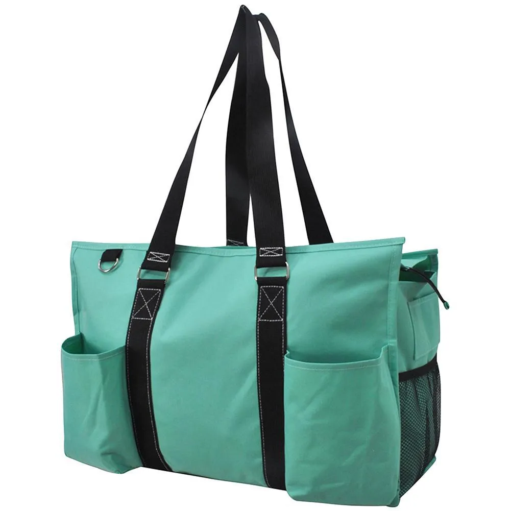 Solid Mint NGIL Zippered Caddy Large Organizer Tote Bag