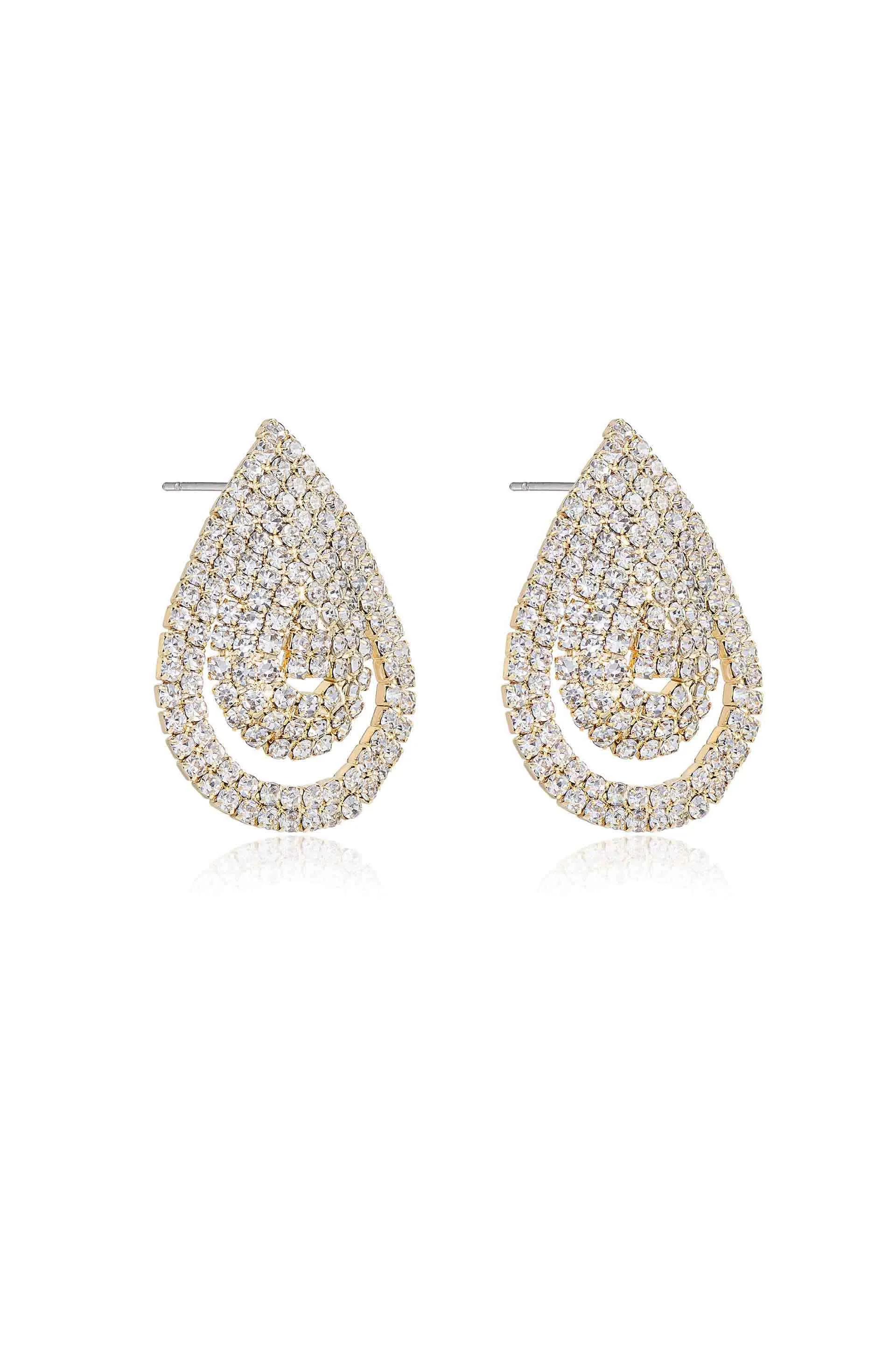 Sparkle Teardrop Stud Earrings