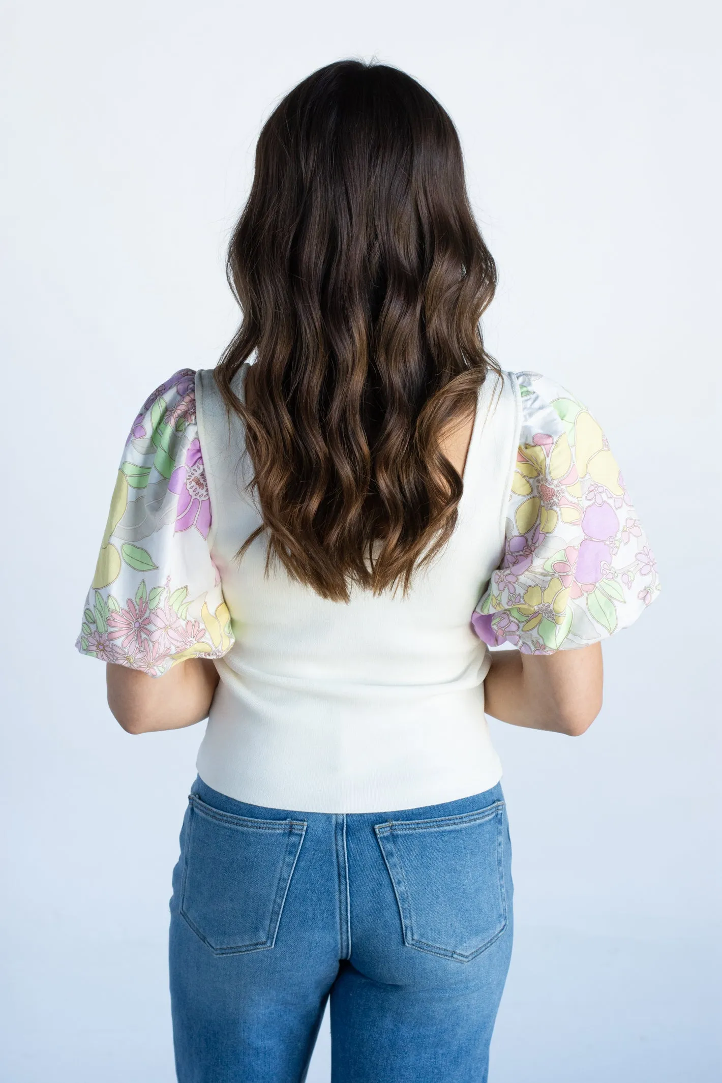 Sweet at Heart Cream Floral Top