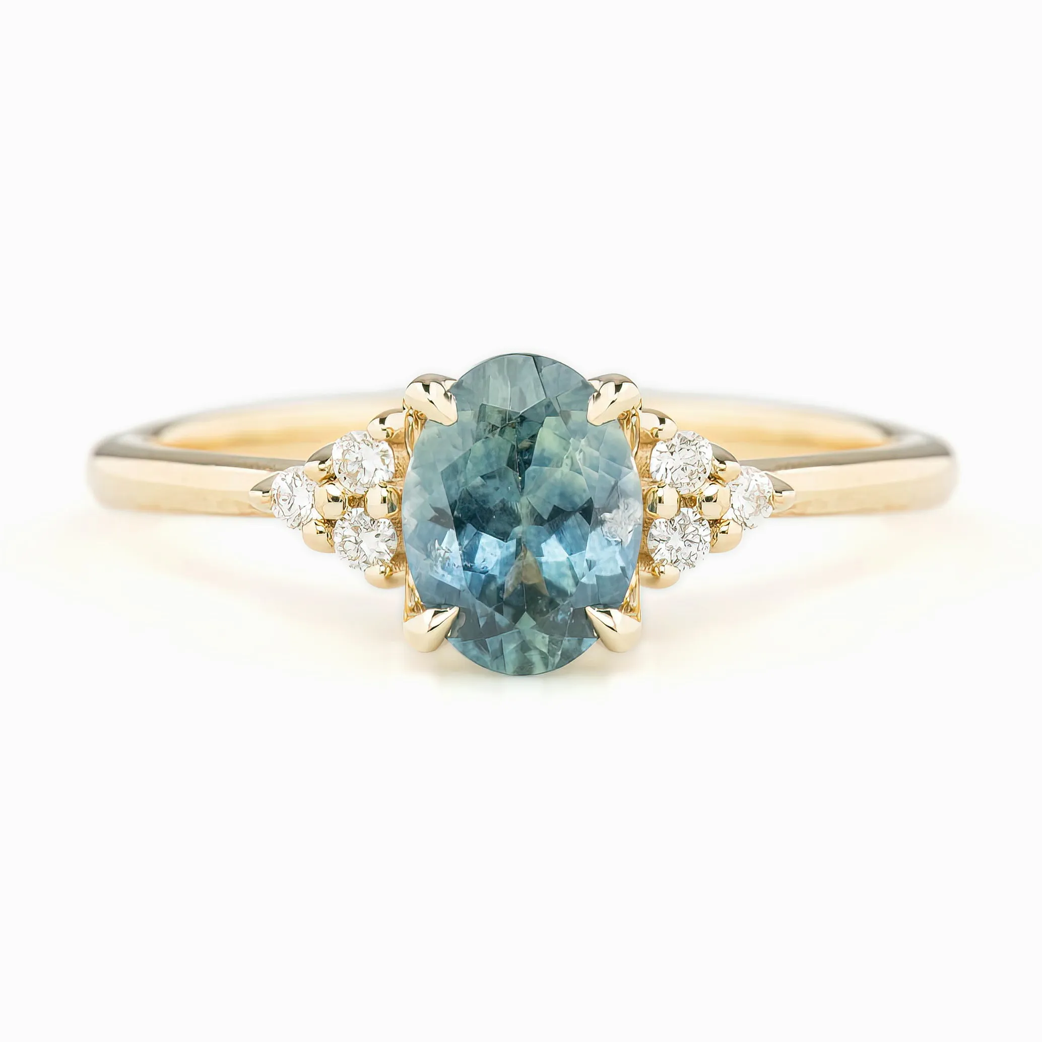 Teresa Ring 1.21ct Blue Green Montana Sapphire, 14k Yellow Gold (One of a kind)