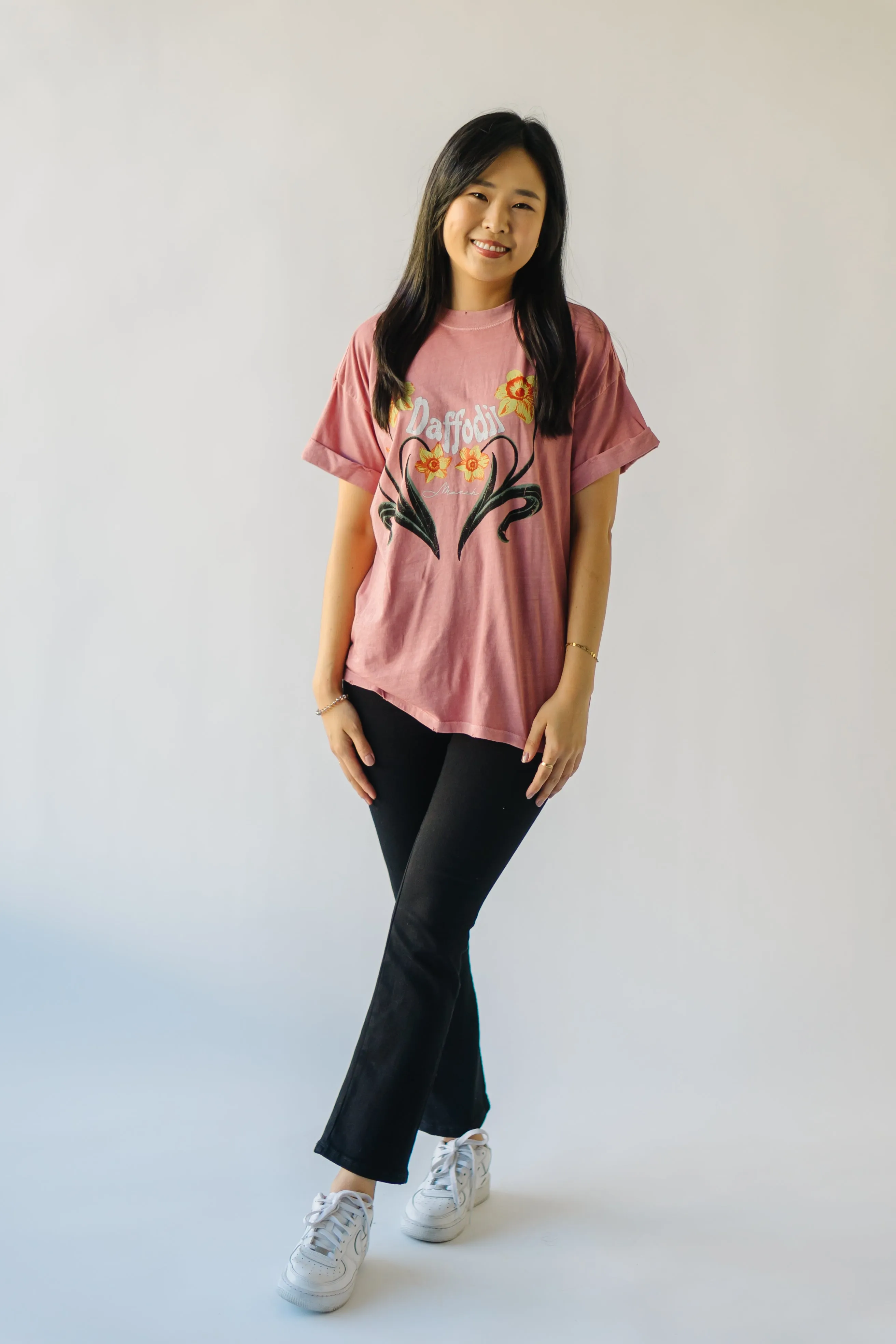 The March Daffodil Tee in Dusty Pink