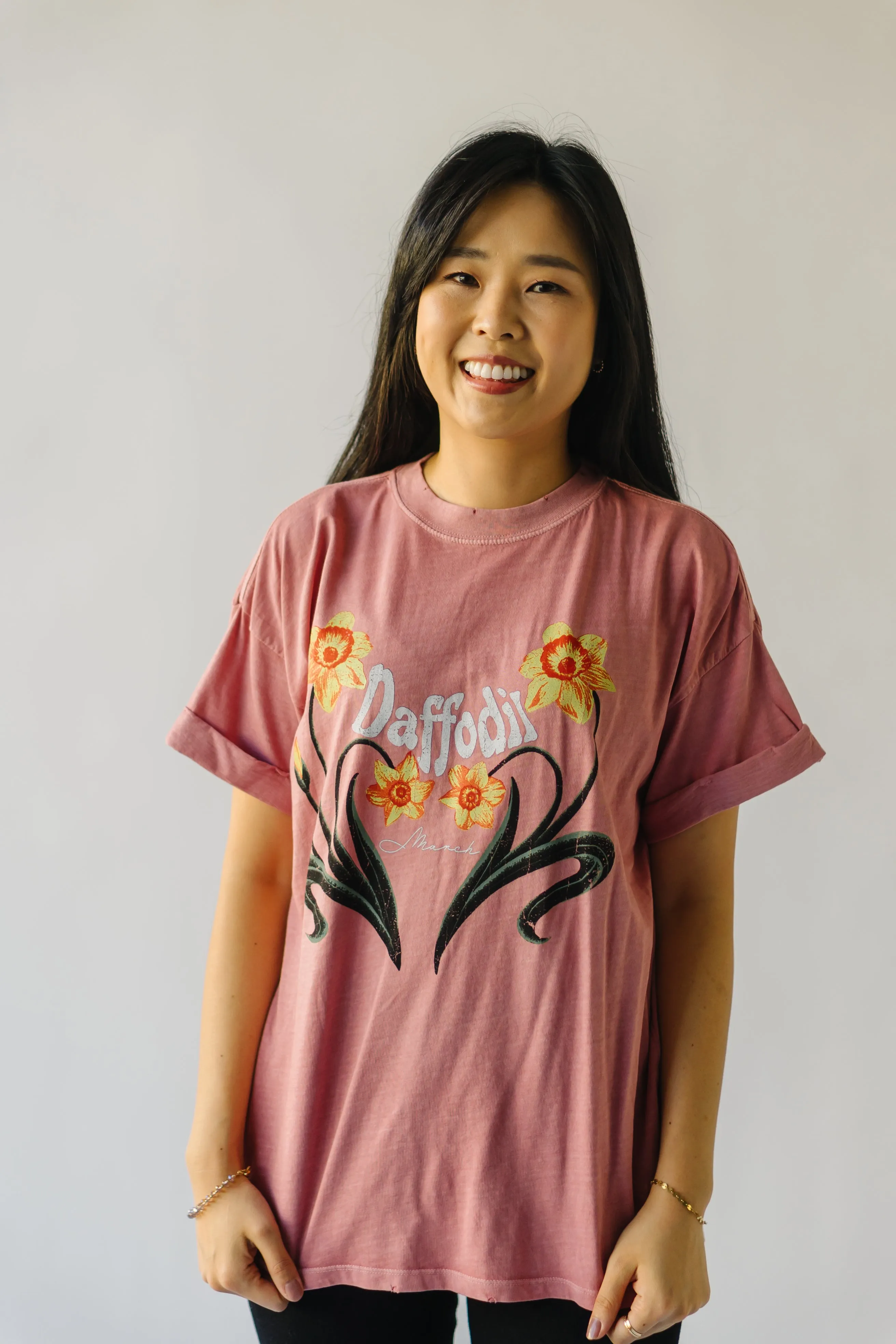 The March Daffodil Tee in Dusty Pink