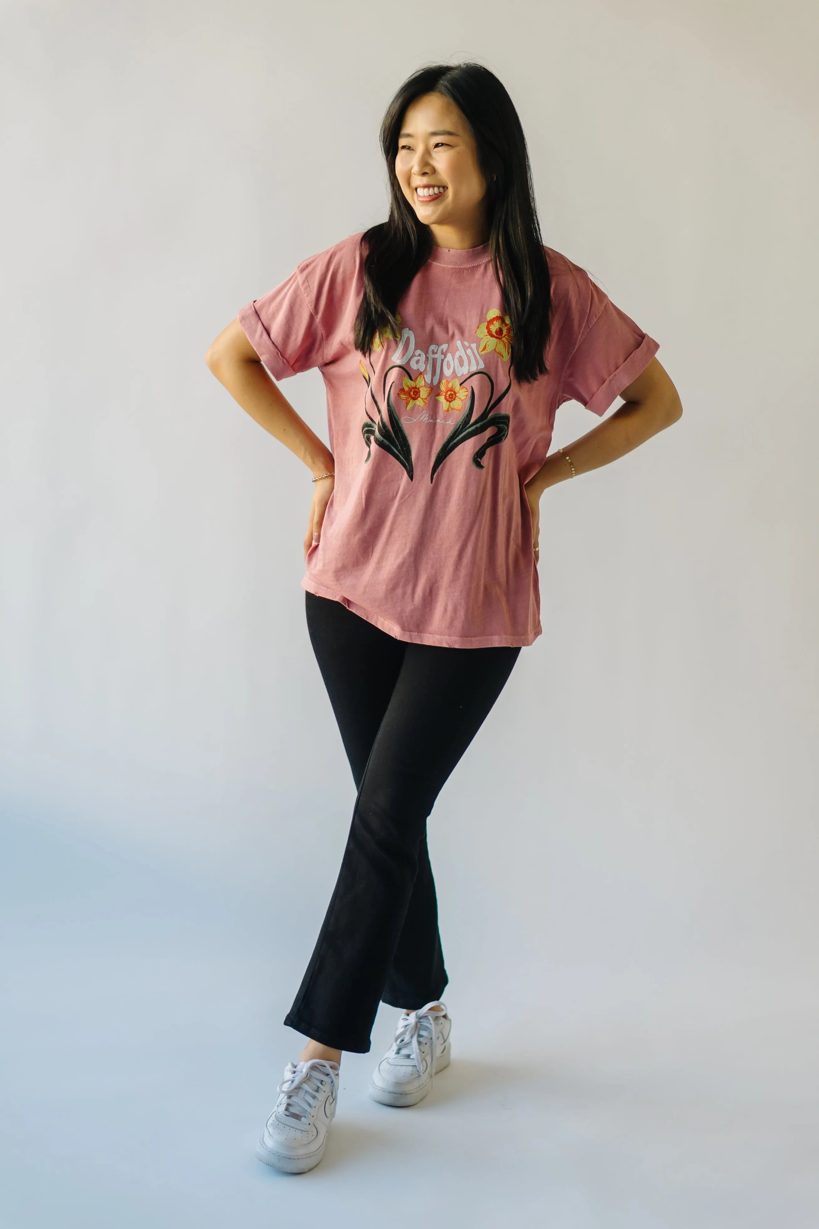 The March Daffodil Tee in Dusty Pink