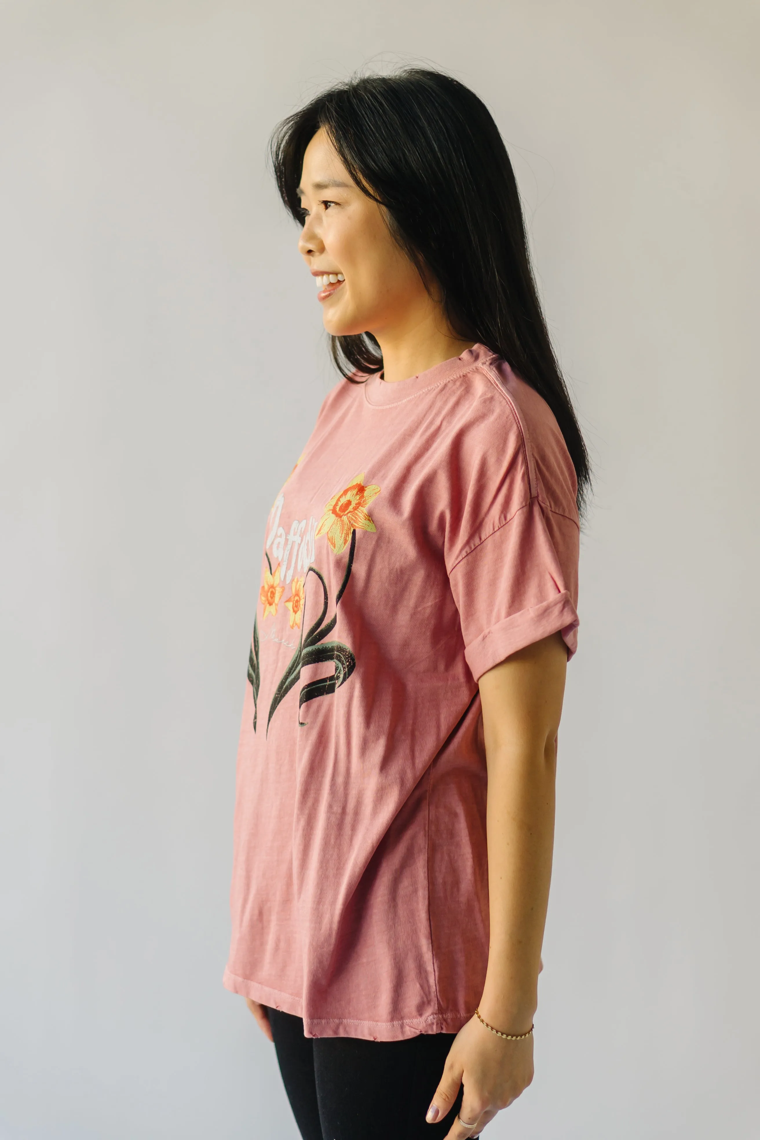 The March Daffodil Tee in Dusty Pink