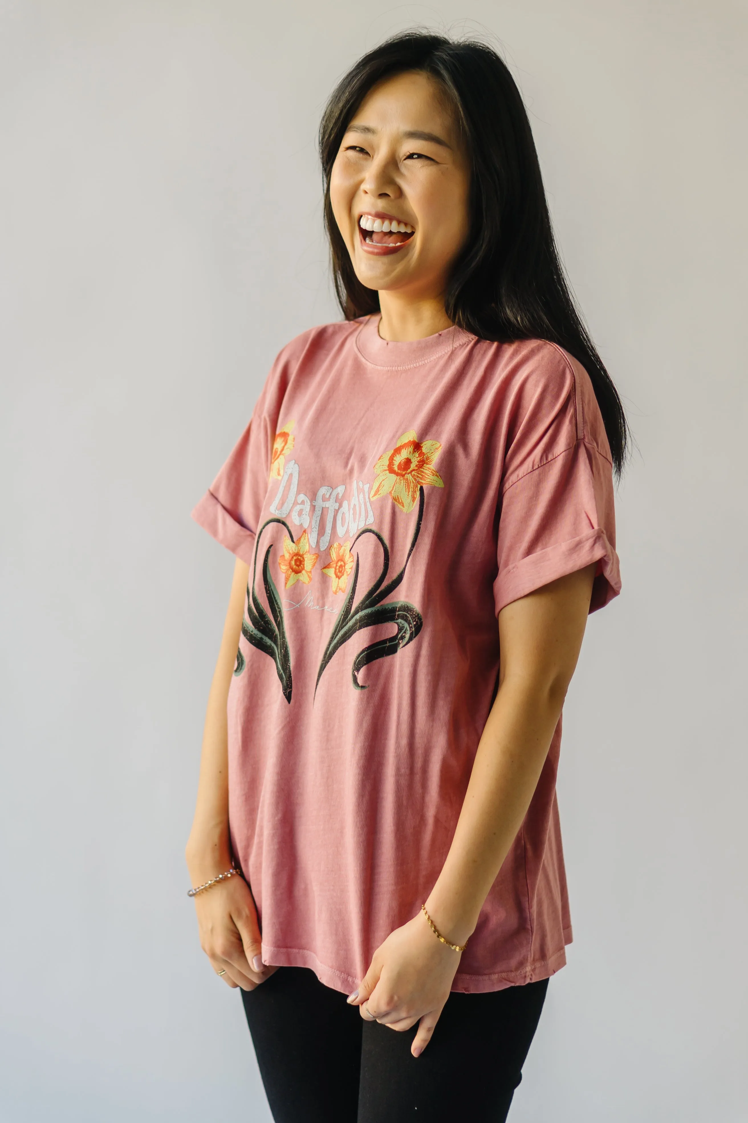 The March Daffodil Tee in Dusty Pink