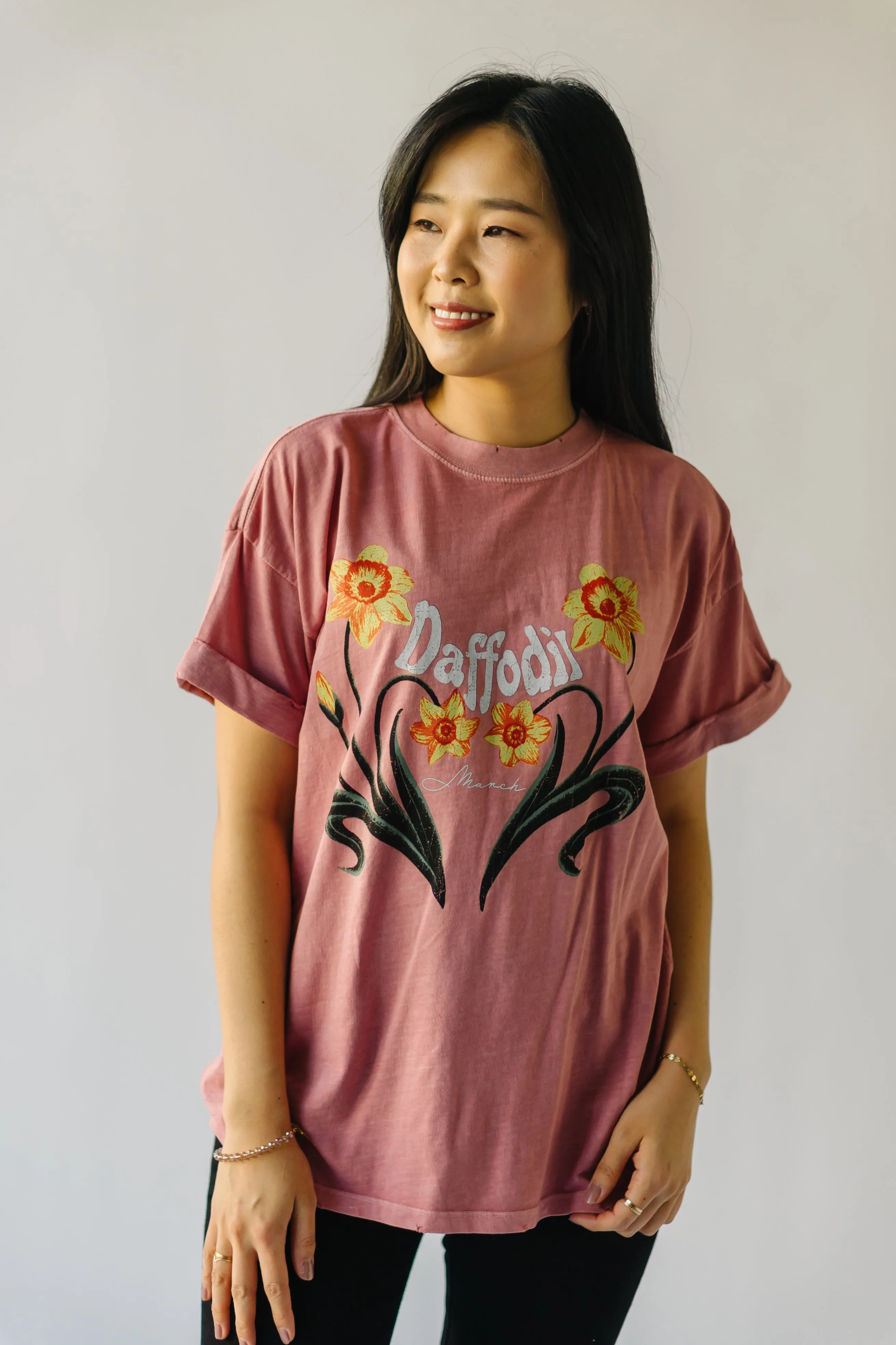 The March Daffodil Tee in Dusty Pink