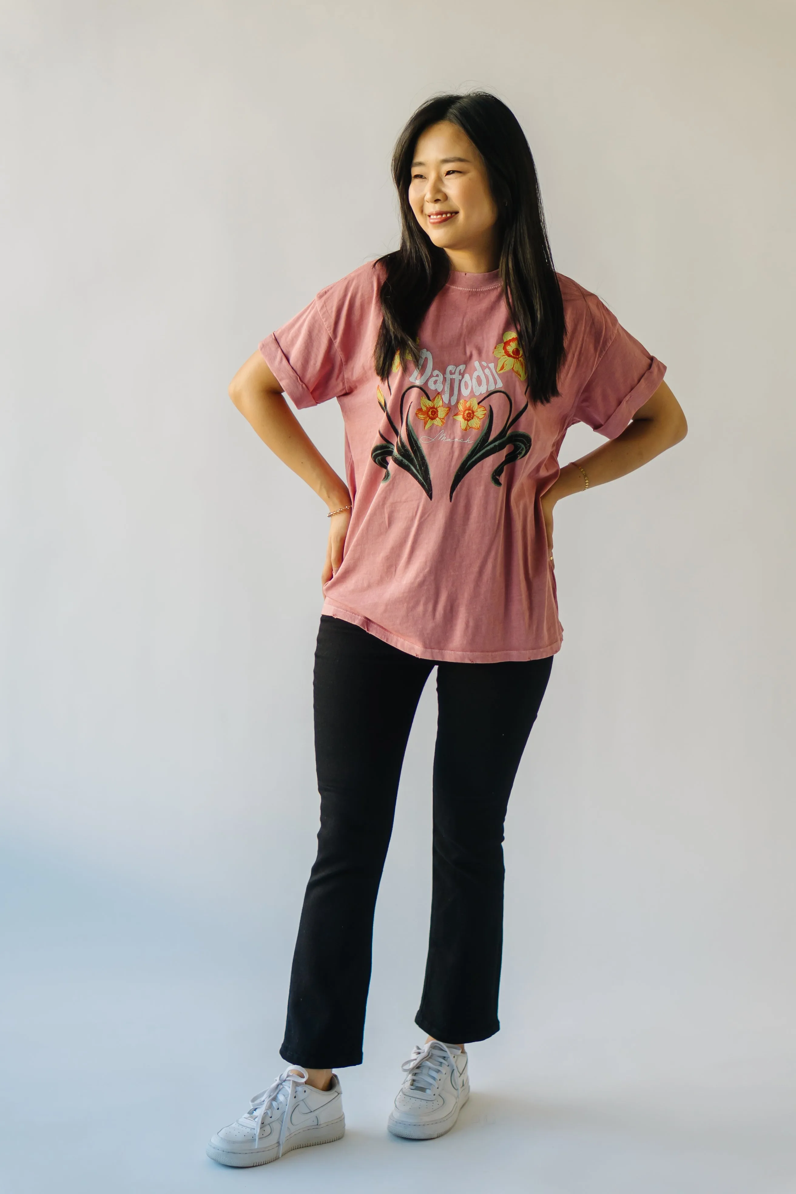 The March Daffodil Tee in Dusty Pink