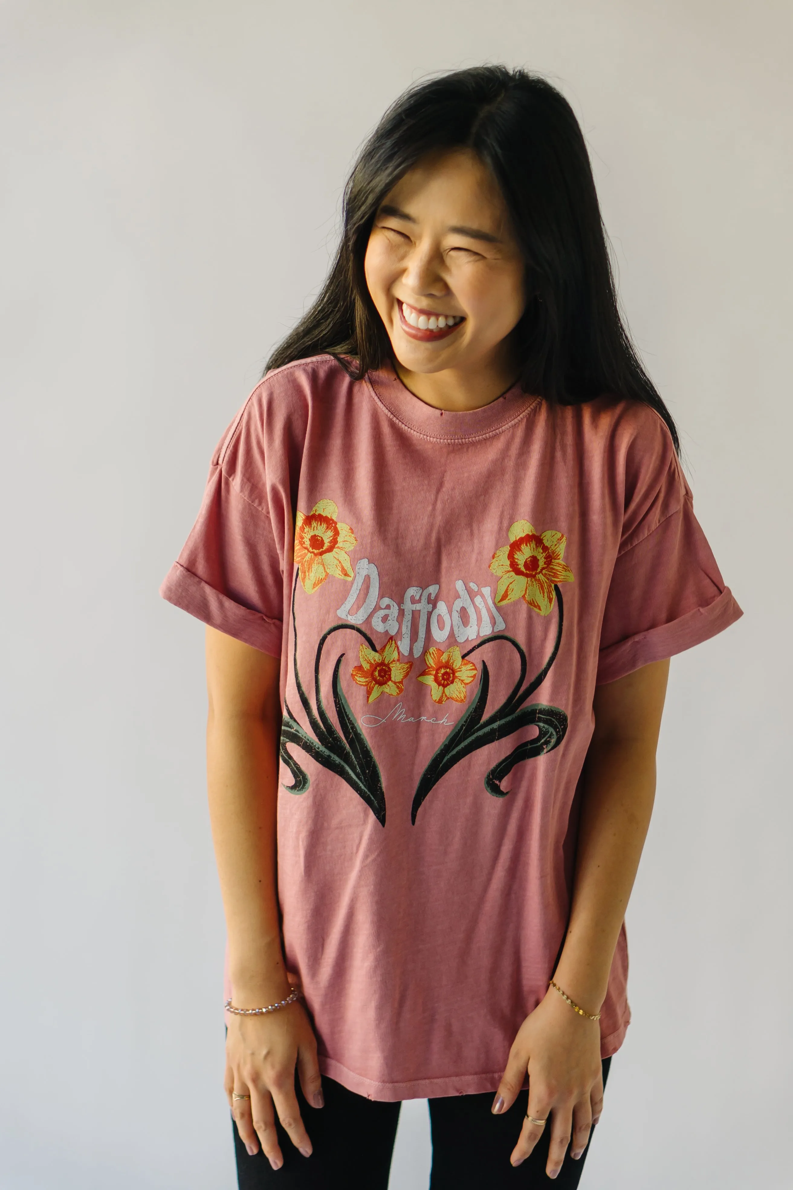 The March Daffodil Tee in Dusty Pink