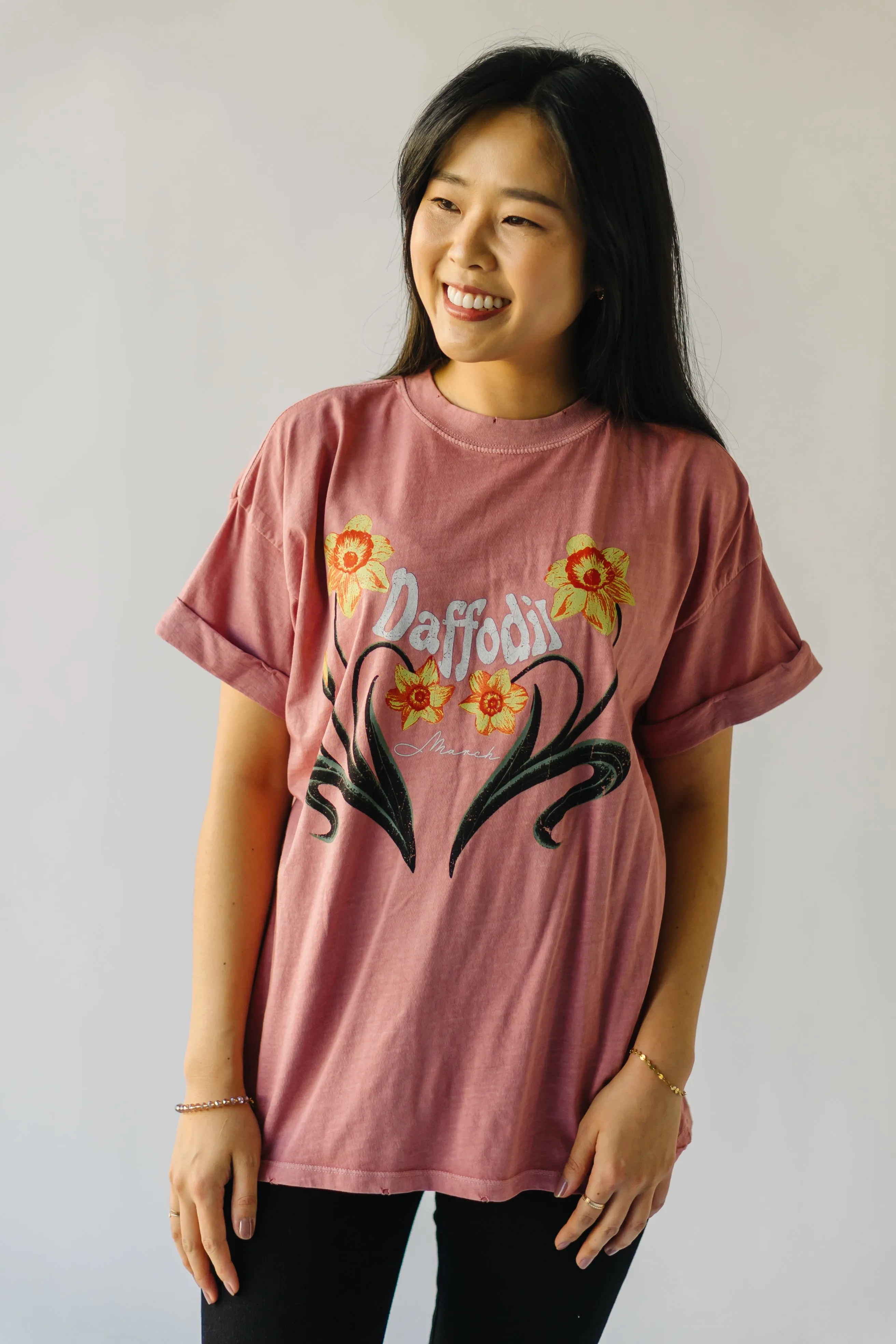 The March Daffodil Tee in Dusty Pink