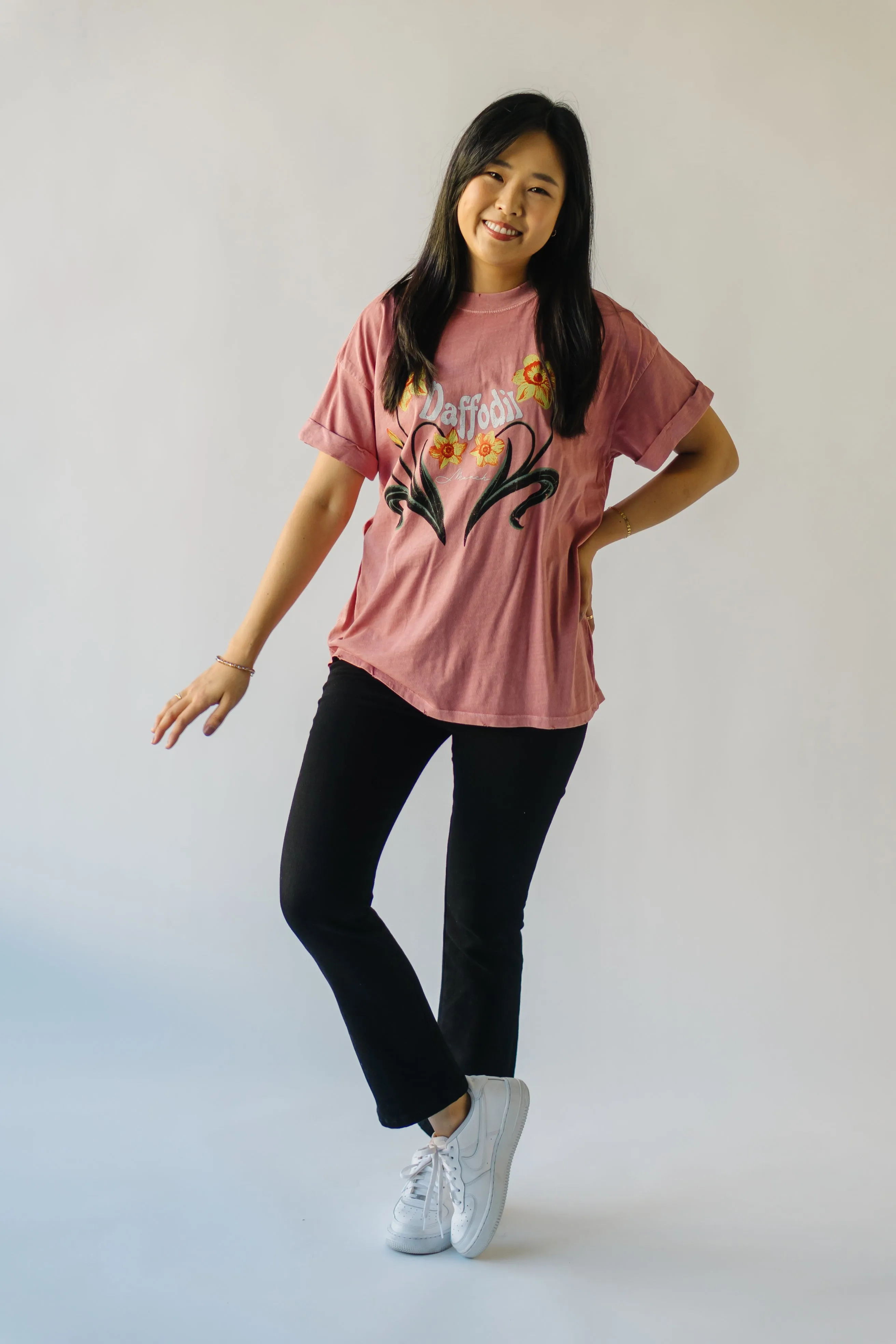 The March Daffodil Tee in Dusty Pink