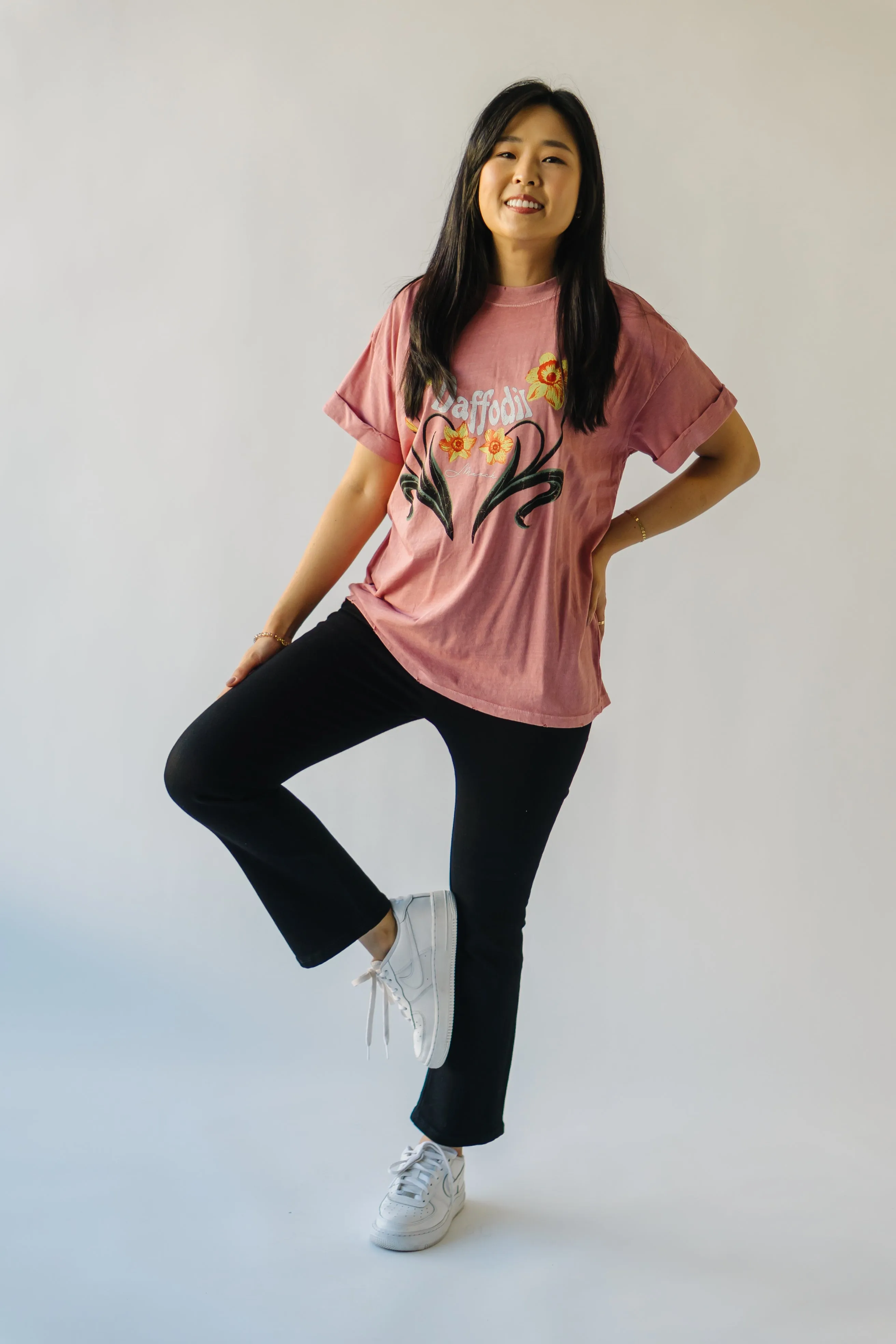 The March Daffodil Tee in Dusty Pink