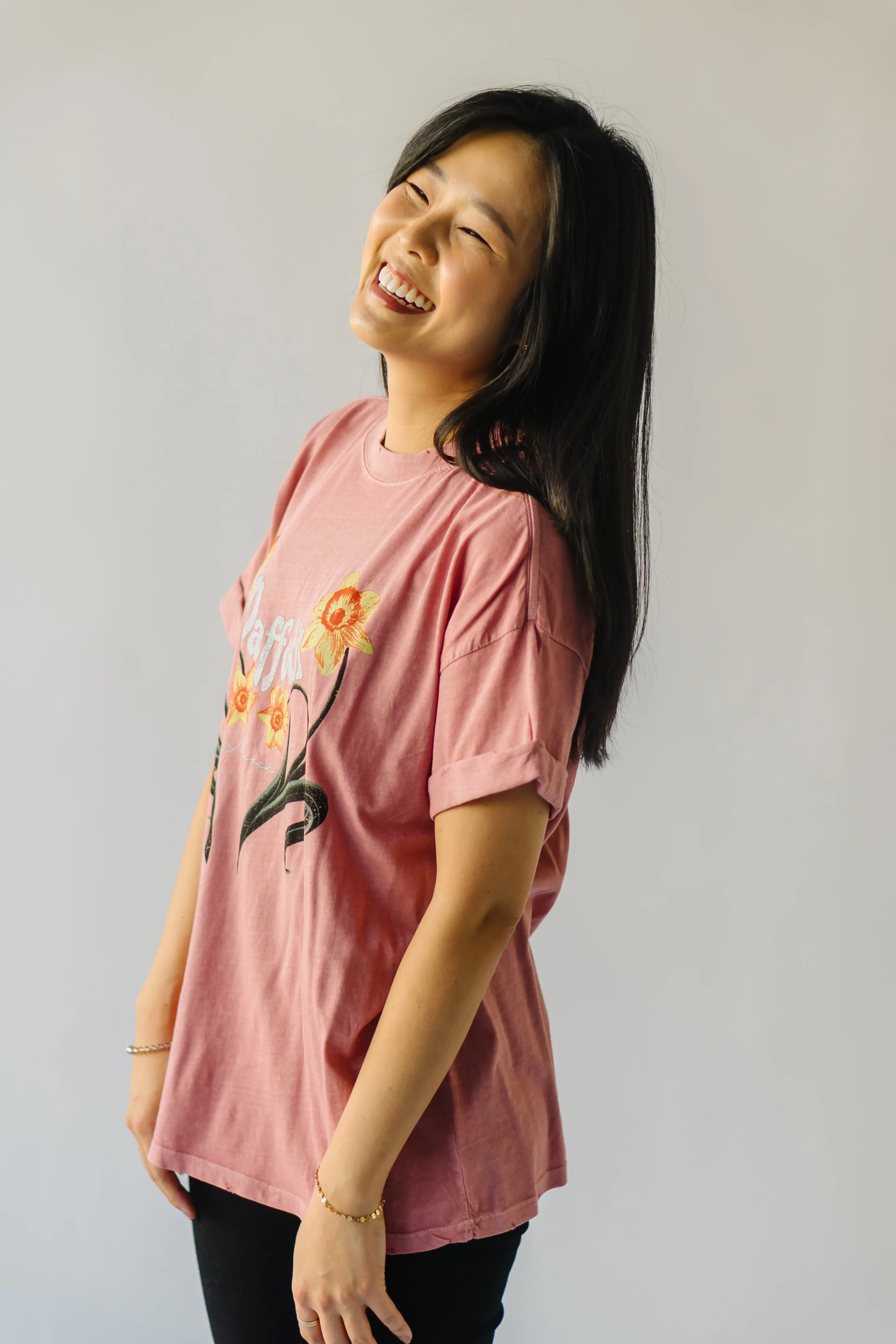 The March Daffodil Tee in Dusty Pink