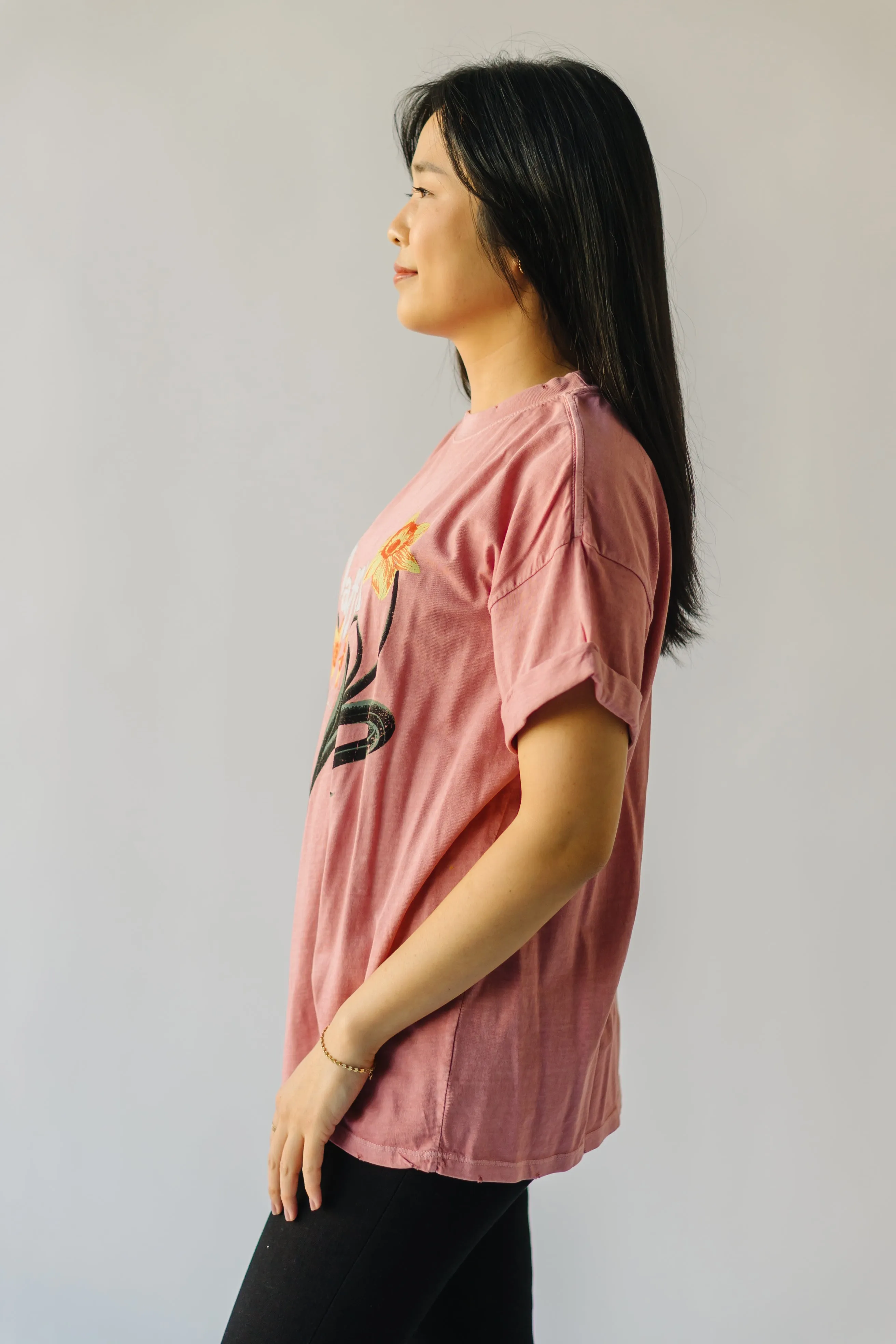 The March Daffodil Tee in Dusty Pink