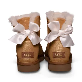 UGG Mini Bailey Bow Glimmer Chestnut Boots - Women's