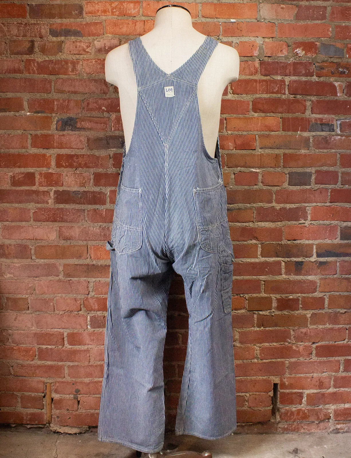 Vintage Lee Pinstripe Denim Overalls 60s 39x28