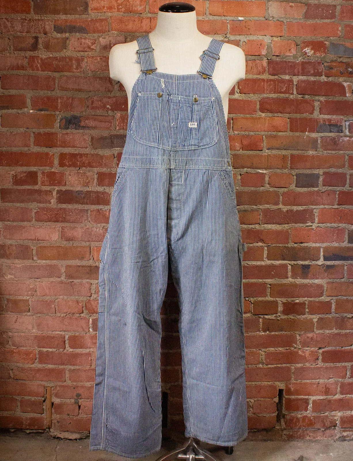 Vintage Lee Pinstripe Denim Overalls 60s 39x28