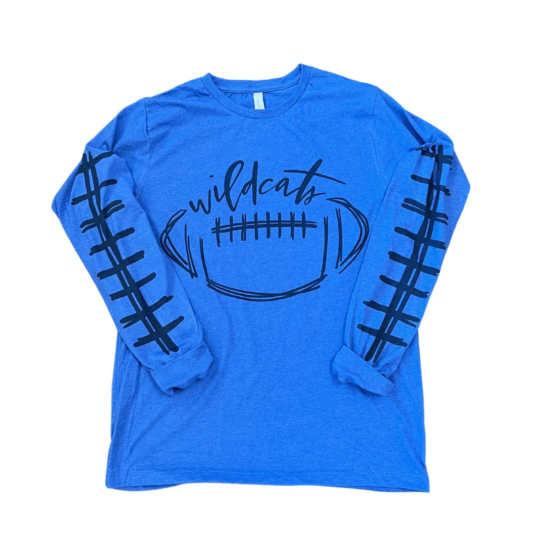 Wildcats Long Sleeve Football Tee