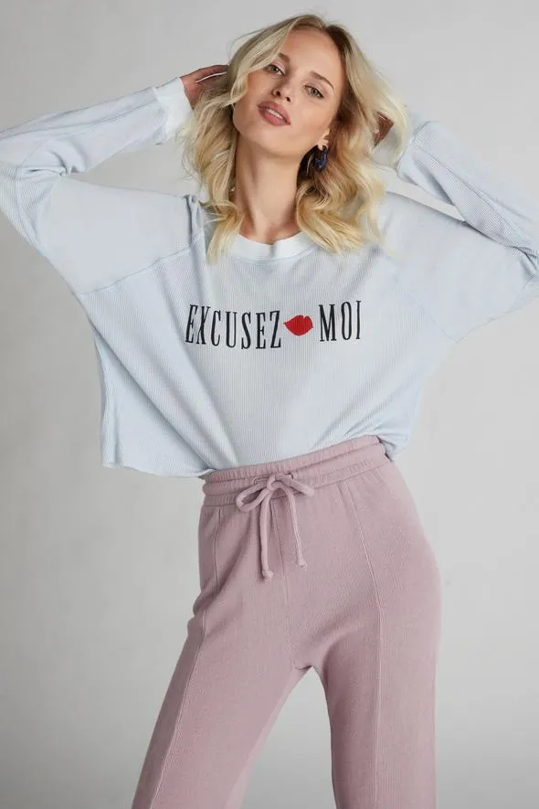 Wildfox Excusez Moi Monte Crop Sweater