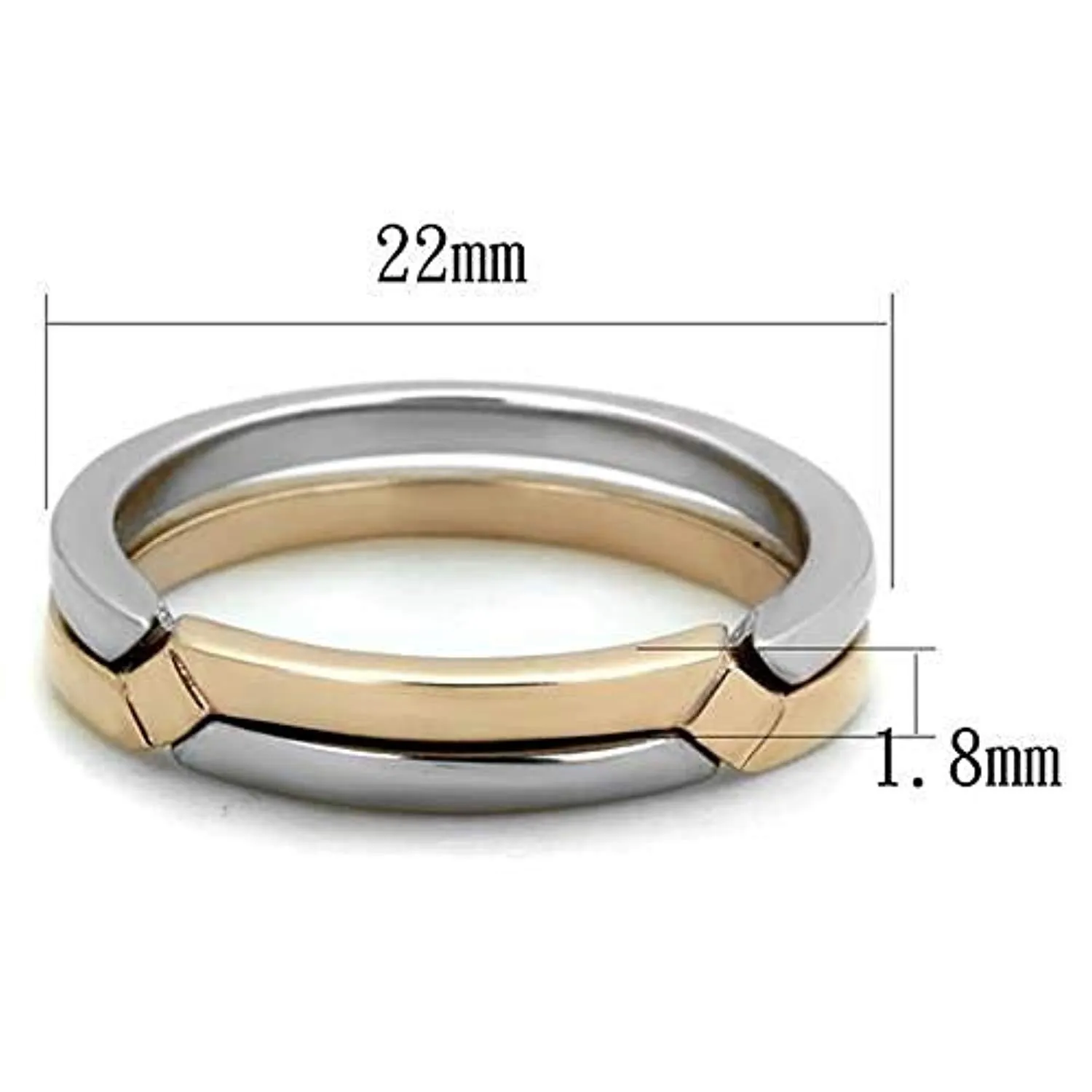 WildKlass Stainless Steel Ring Two-Tone IP Rose Gold Women