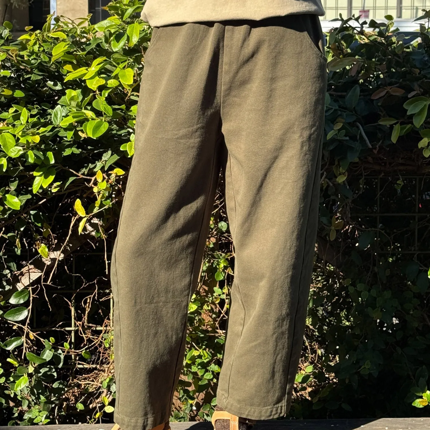 Womens Cotton Arc Pants - Olive Canvas