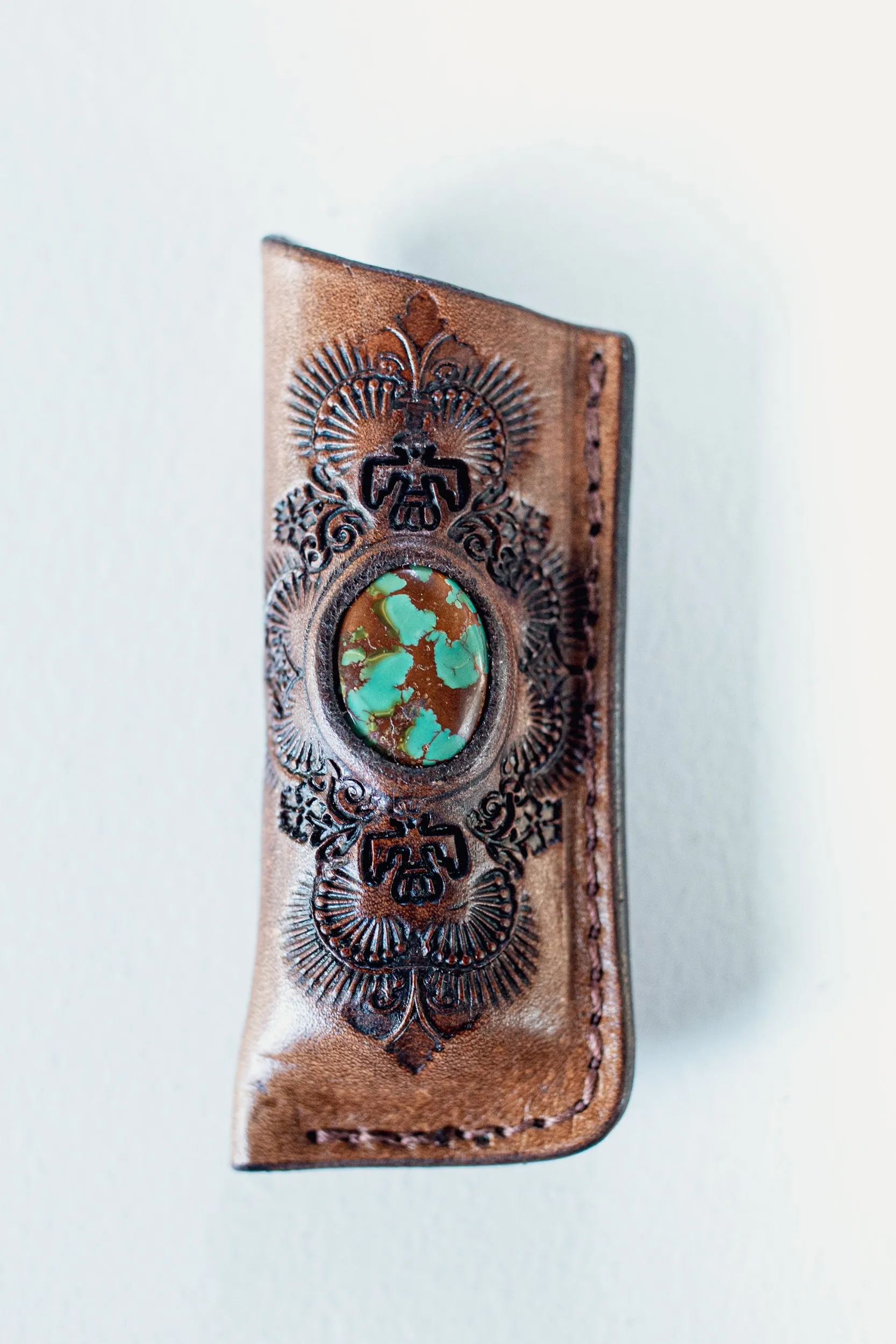 Woodstock Lighter Case with Turquoise