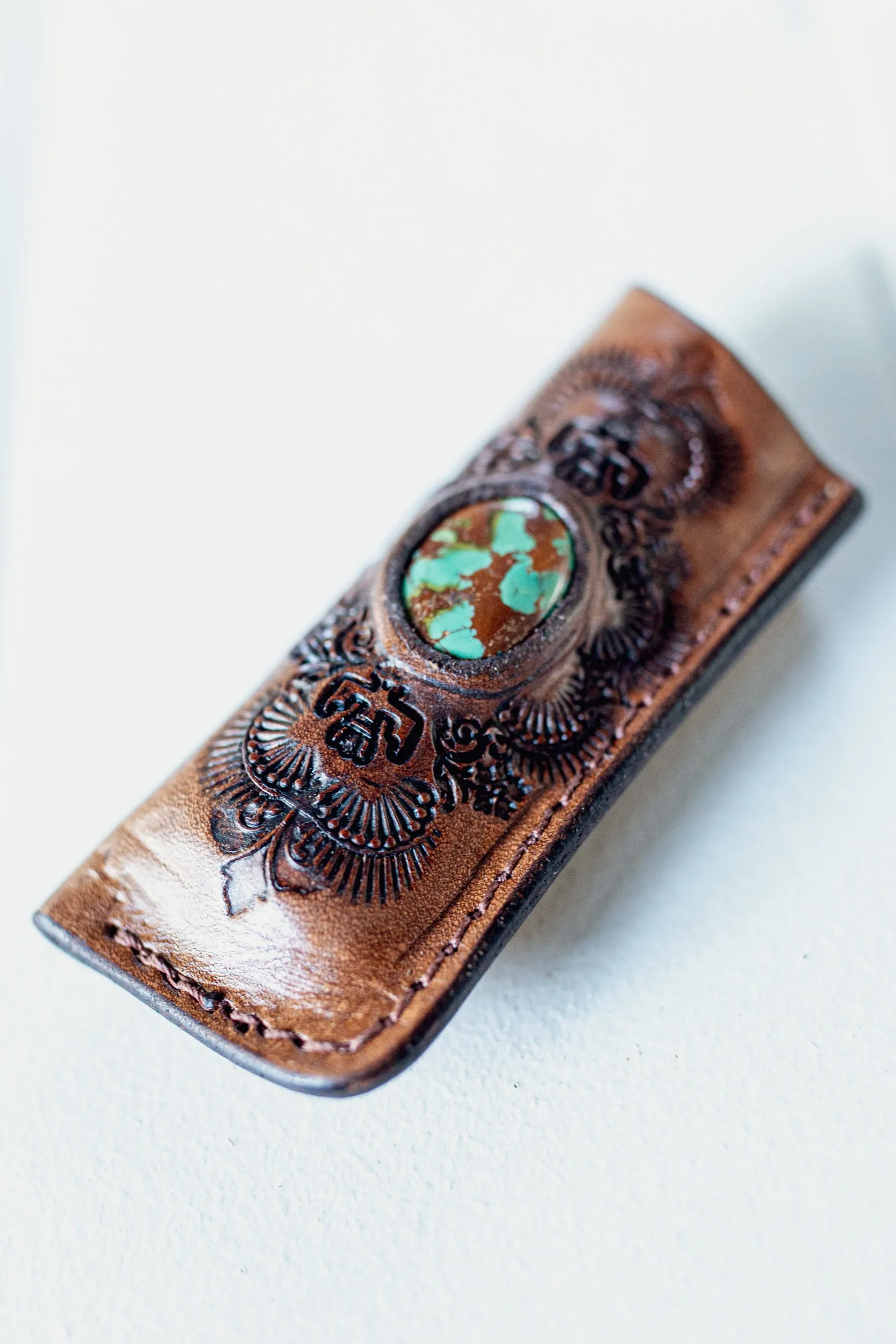 Woodstock Lighter Case with Turquoise